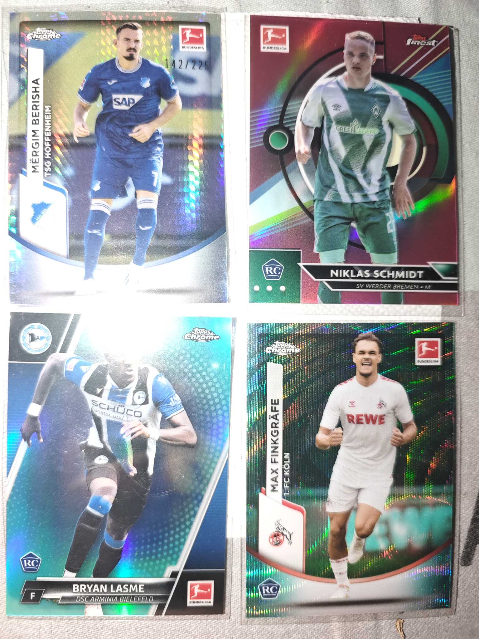 2021-22 Topps Stadium Club Mergim Berisha RC 贝里沙 施密特 布莱恩 麦克斯 新秀 RC 四张带编 打包 lot