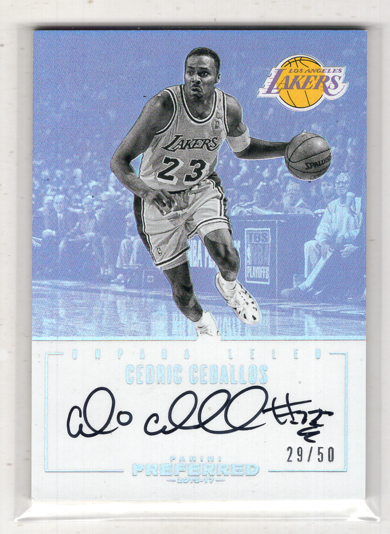 2016-17 Panini Preferred Cedric Ceballos 【来拆波卡】湖人 塞德里克 塞巴洛斯 折射 签字 卡签 50编 bo