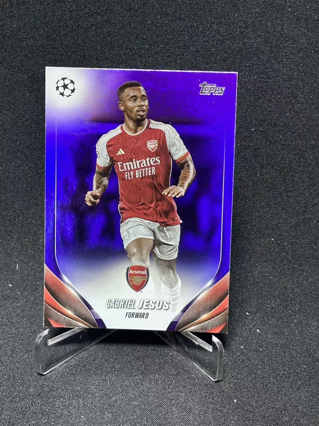 2024 Topps UEFA Champions League Gabriel Jesus 【哆哆卡社】加布里埃尔·热苏斯 299编 紫折 欧冠巴西 卡品如图
