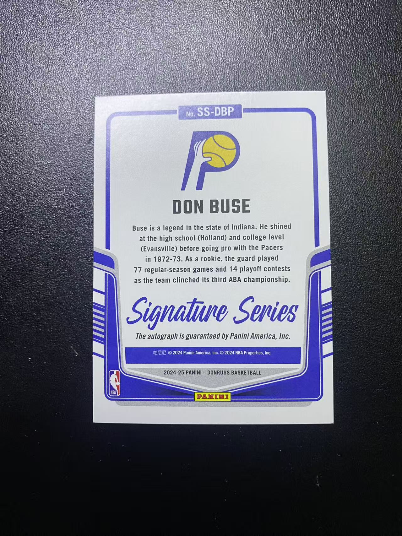 2024-25 Panini Donruss Don Buse 步行者 名宿 唐 布斯 绿佛光 折射 签字 75编 卡品如图 值得收藏 dm