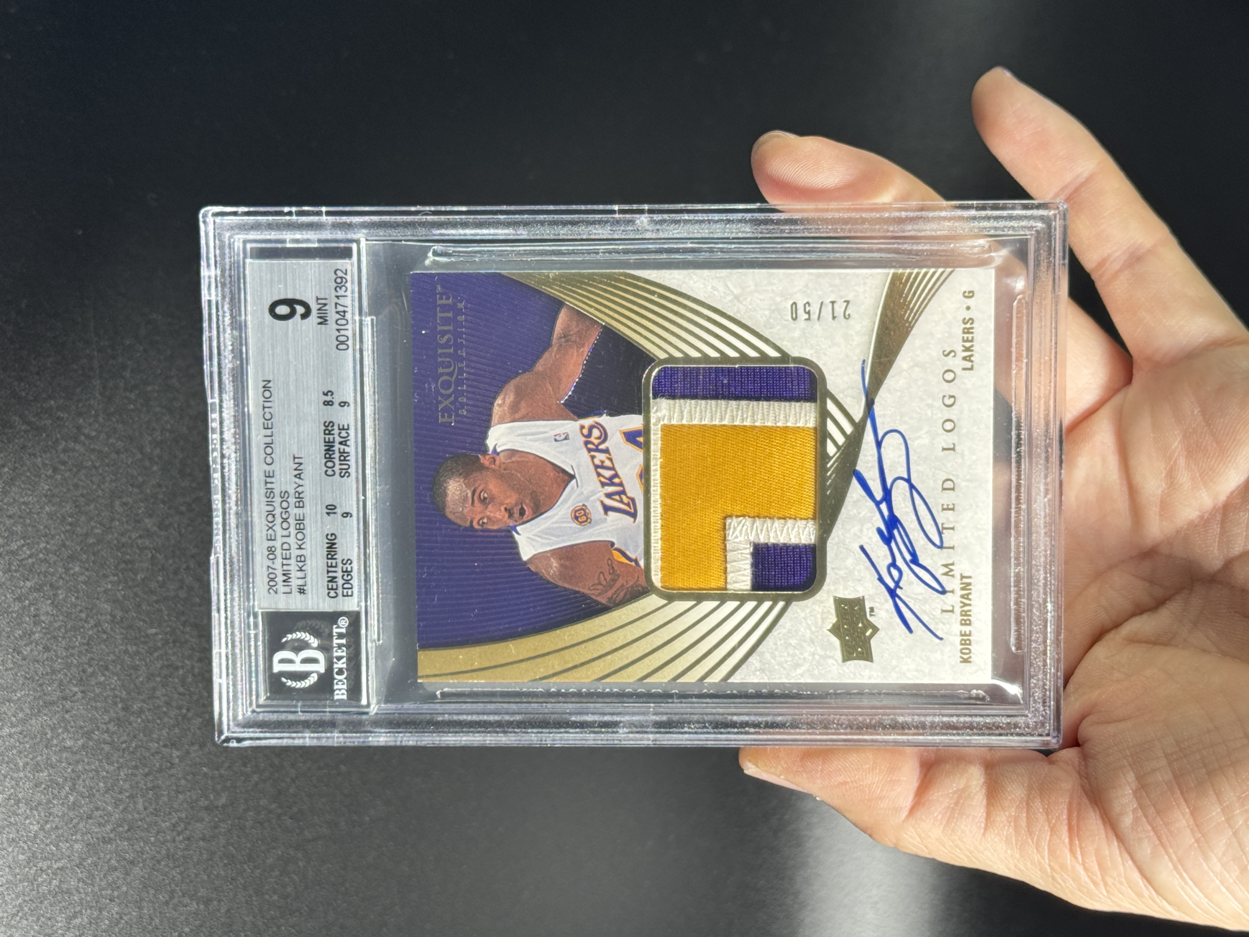【喷子拍卖】2007-08 UD exquisite Kobe Bryant 木盒 洛杉矶湖人 科比 布莱恩特 LL limited logo 50编 大窗patch 卡签 切割暴力 大hit BGS9/10 送订制壳 AND