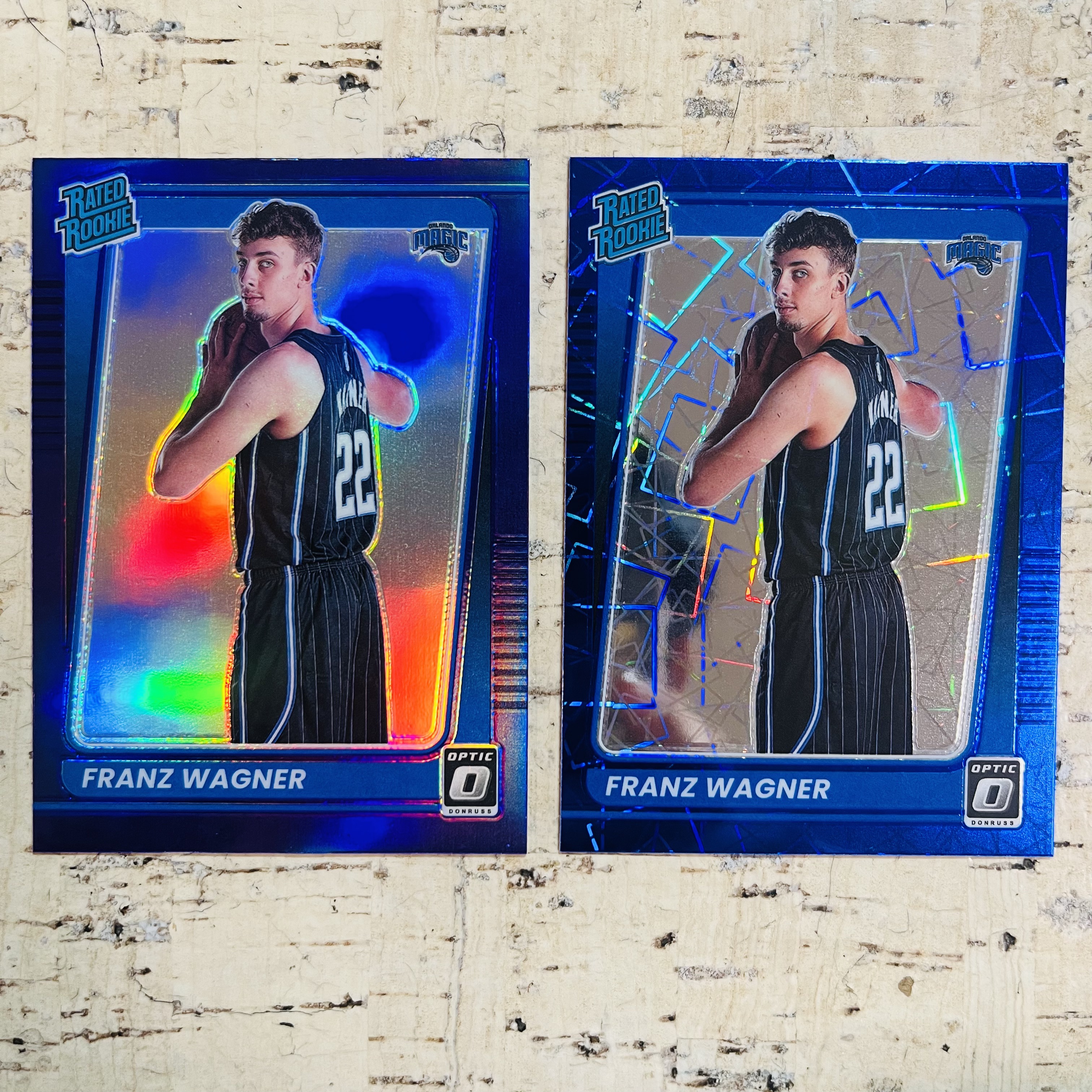 2021-22 Panini Optic Franz Wagner RC 新秀 魔术 瓦格纳 蓝镭射折 射线折 正紫折 紫折射 2张打包 稀有折射 凑彩虹必备【小卡迷拍卖 可累积半年】