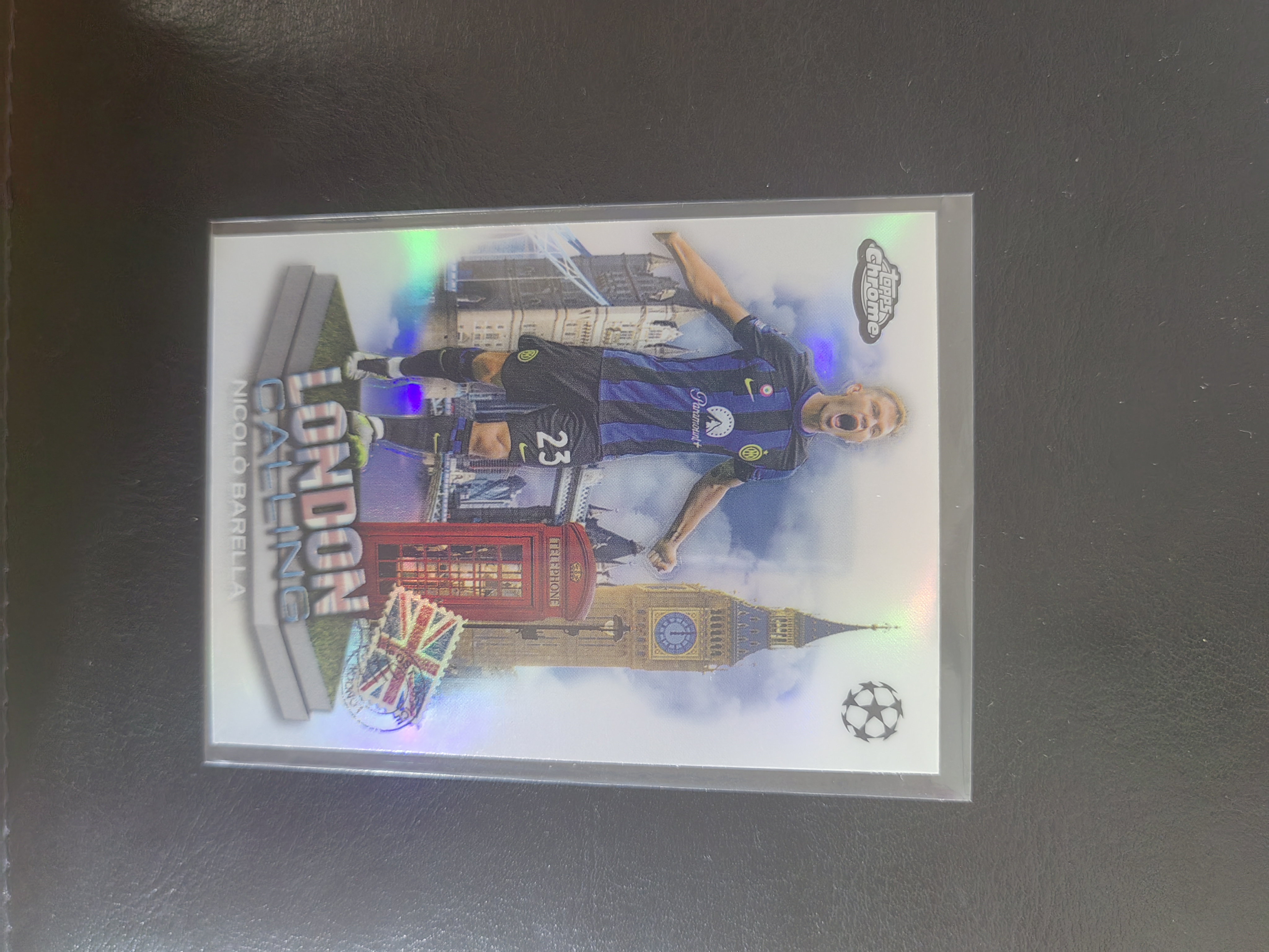 2024 Topps Topps Chrome "LONDON CALLING" Nicolò Barella 伦敦召唤 尼科洛巴雷拉 银折 特卡 卡利亚里 国际米兰 第一张 足卡品如图 不保卡品