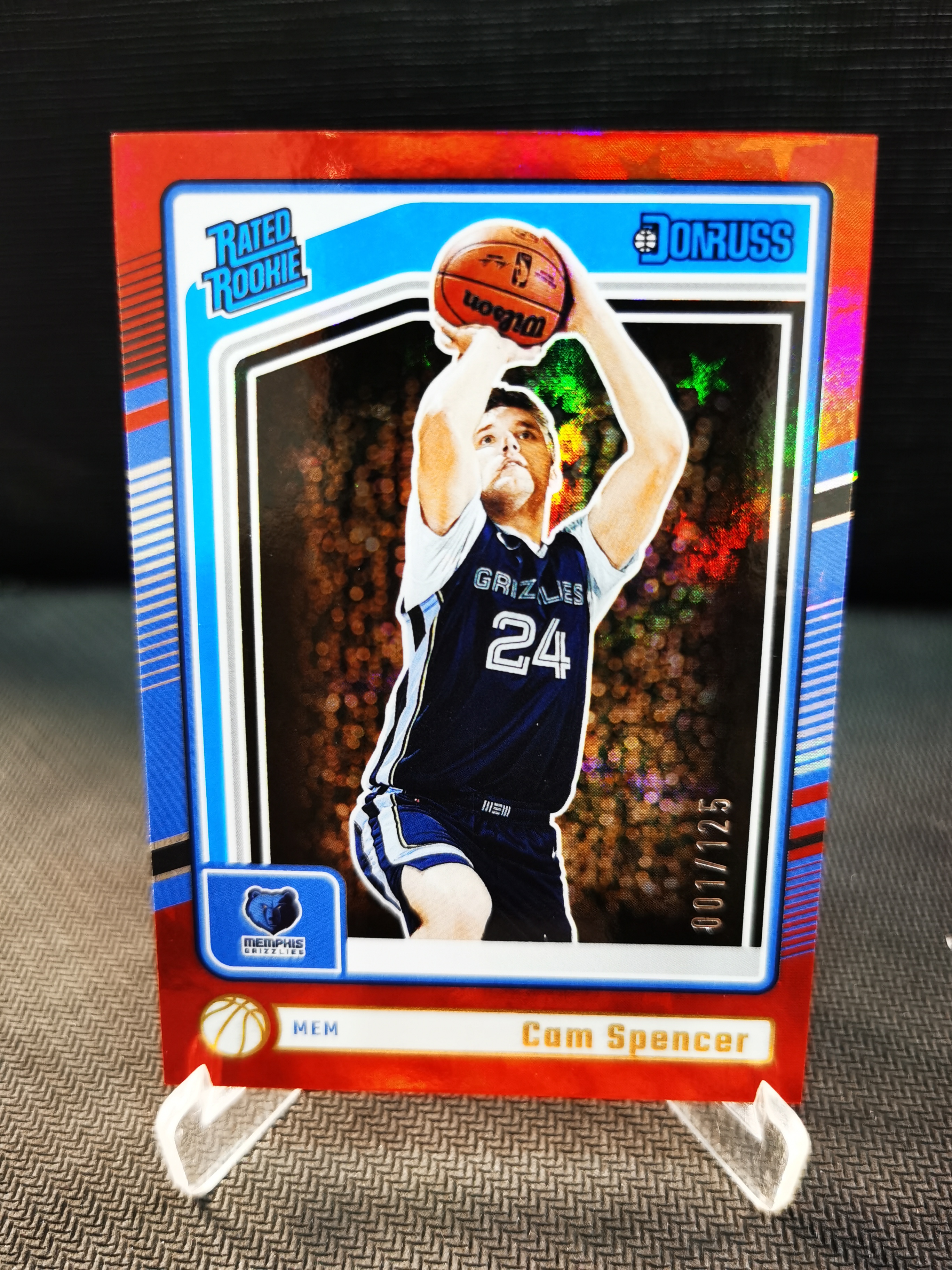 2024-25 Panini Donruss Cam Spencer RC 杜蕾斯 灰熊 卡姆 斯潘塞 新秀 折射 红星星折 125编 收藏必备 卡品如图 -叁個丫-【乌苏拍卖】