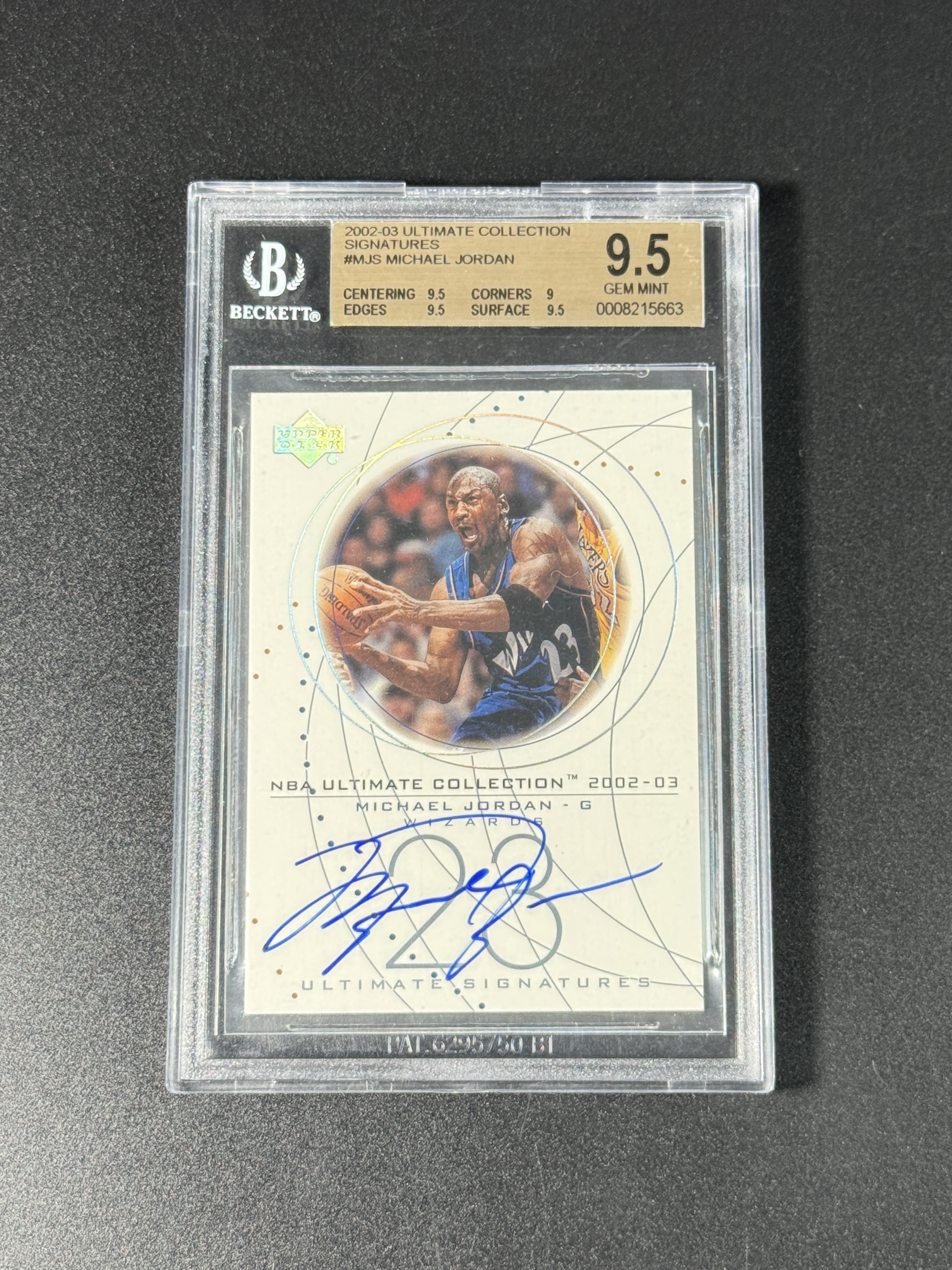 【喷子拍卖】2002-03 upper deck ultimate Michael Jordan 终极收藏 华盛顿奇才 篮球之神 迈克尔 乔丹 签字 卡签 闪版 大hit卡 BGS金标9.5/10 专收必备 YJ88