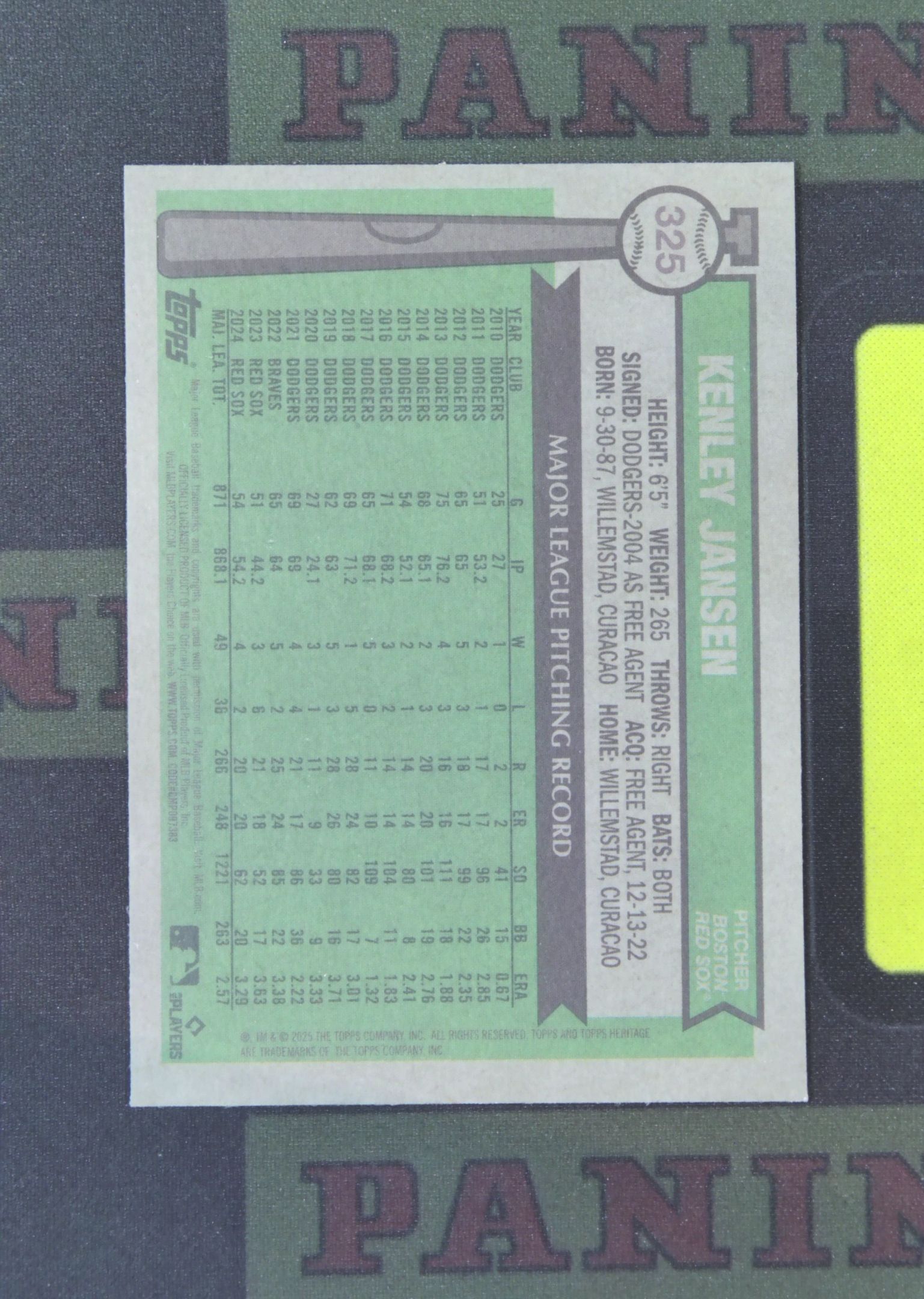 2025 Topps Heritage Kenley Jansen Nirvana Project 肯利 詹森 波士顿红袜 114/150 蓝折 折射 遗产 卡品如图 收藏必备 吴¥