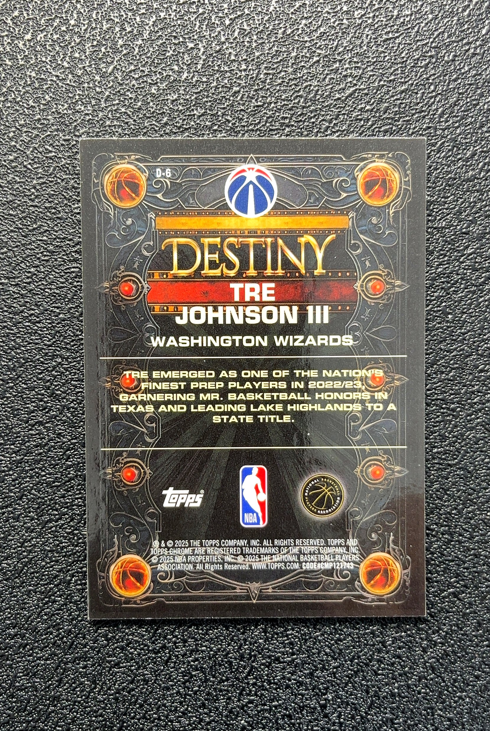 【岛屿拍卖】2025 Topps Destiny RC 新秀 Tre Johnson III 特雷·约翰逊三世 新秀 RC 卡品如图 高价值 #0-6 Washington 0012#325