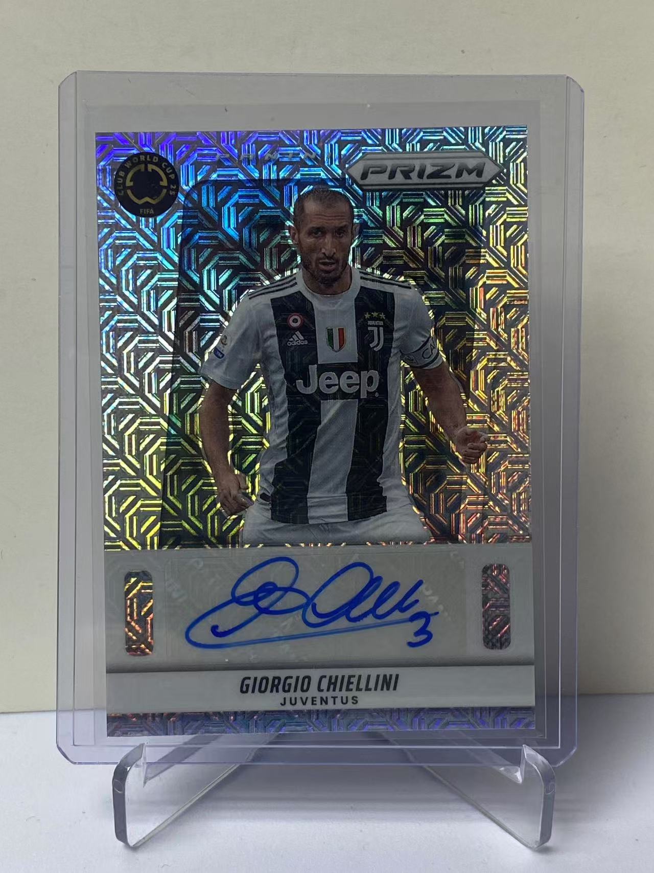 2025 Panini Prizm Giorgio Chiellini 世俱杯PZ 尤文图斯 基耶利尼 签字 4/25编 低编 银mojo折 墨迹如图 收藏必备 卡品如图 9527