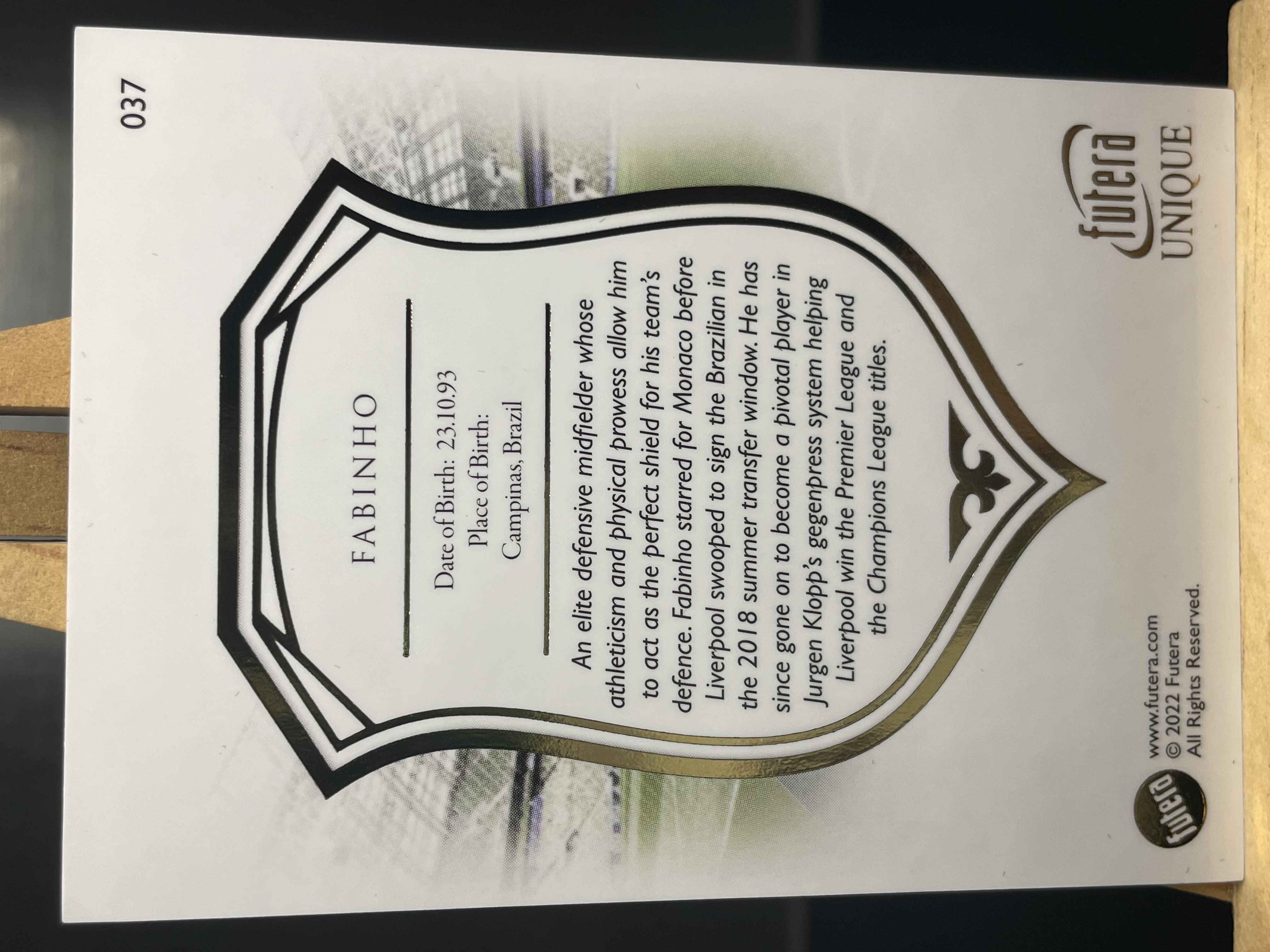 (C8) 2021 FUTERA UNIQUE 法比尼奥 近期大热球星 收藏必备 卡品如图 ! ! !