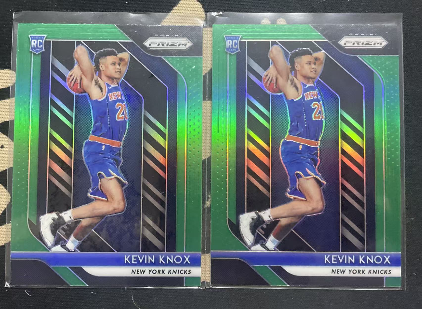 2018-19 Panini Prizm Kevin Knox II 凯文·诺克斯 尼克斯 rc 新秀年 绿折 折射 2张 凑套 打包 值得收藏 (猴子卡社)