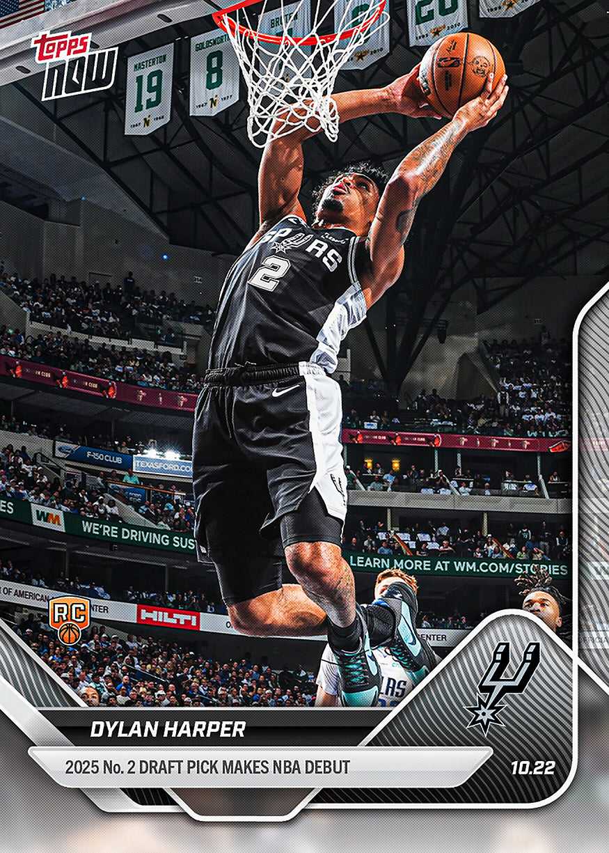 2025 Topps Now Dylan Harper RC NBA 新秀 迪伦 哈珀 个人生涯首秀 圣安东尼奥马刺【JS卡牌潮玩】（随机发货，卡品通行）