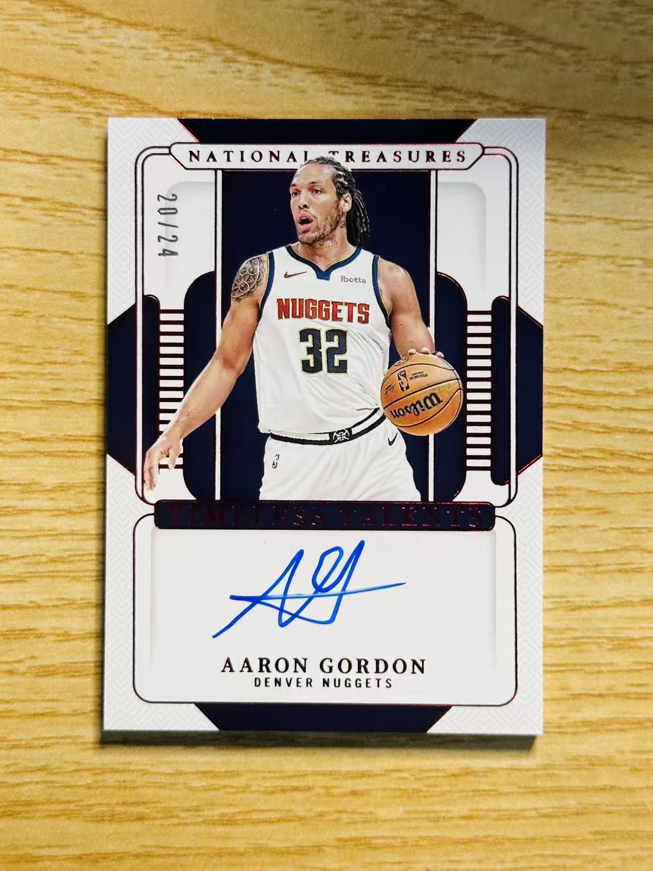 2024-25 Panini National Treasures Aaron Gordon 阿隆 戈登 国宝 签字 卡签 掘金 20/24编