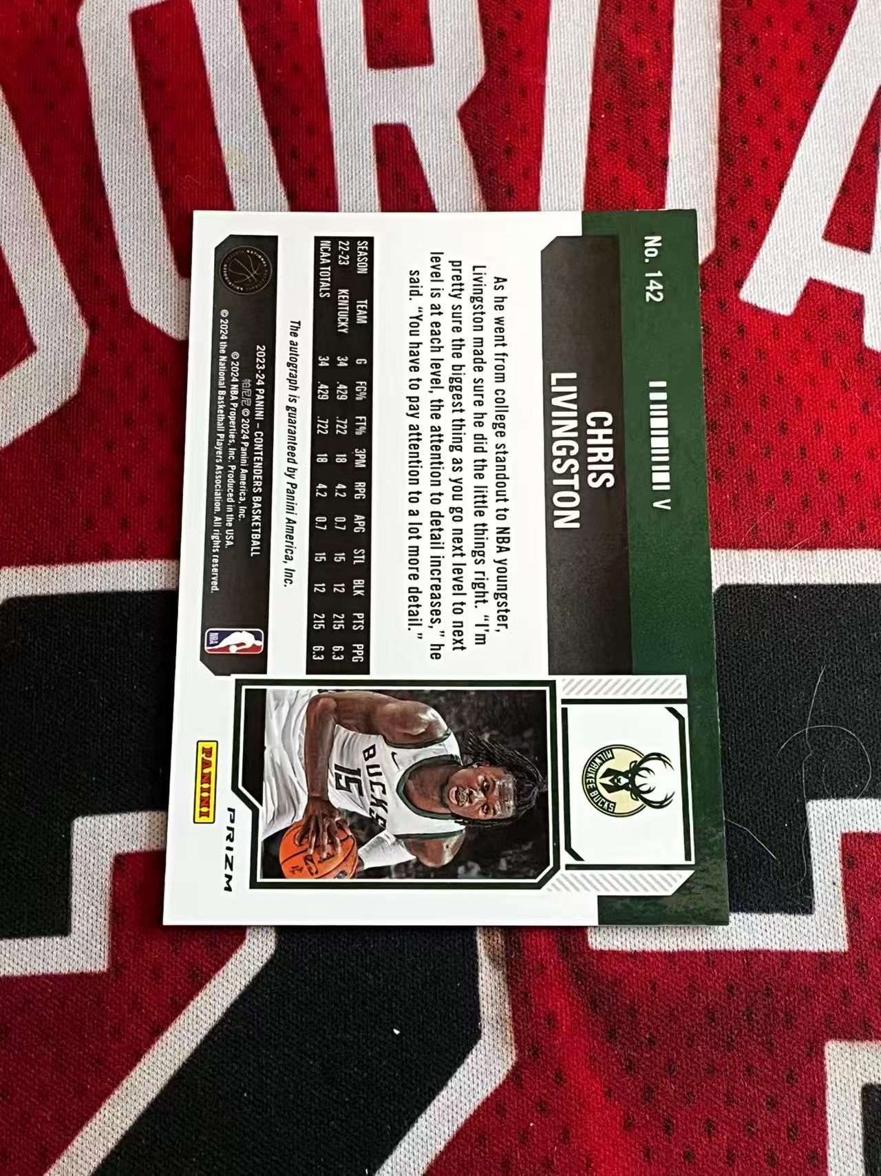 【接寄拍费率低至5%含卡淘手续费】2023-24 PANINI CONTENDERS 球票系列 雄鹿 新秀RC 克里斯利文斯顿 签字卡 卡签 变化版新秀球票签字卡 银折 折射【烂臭嘴拍卖】