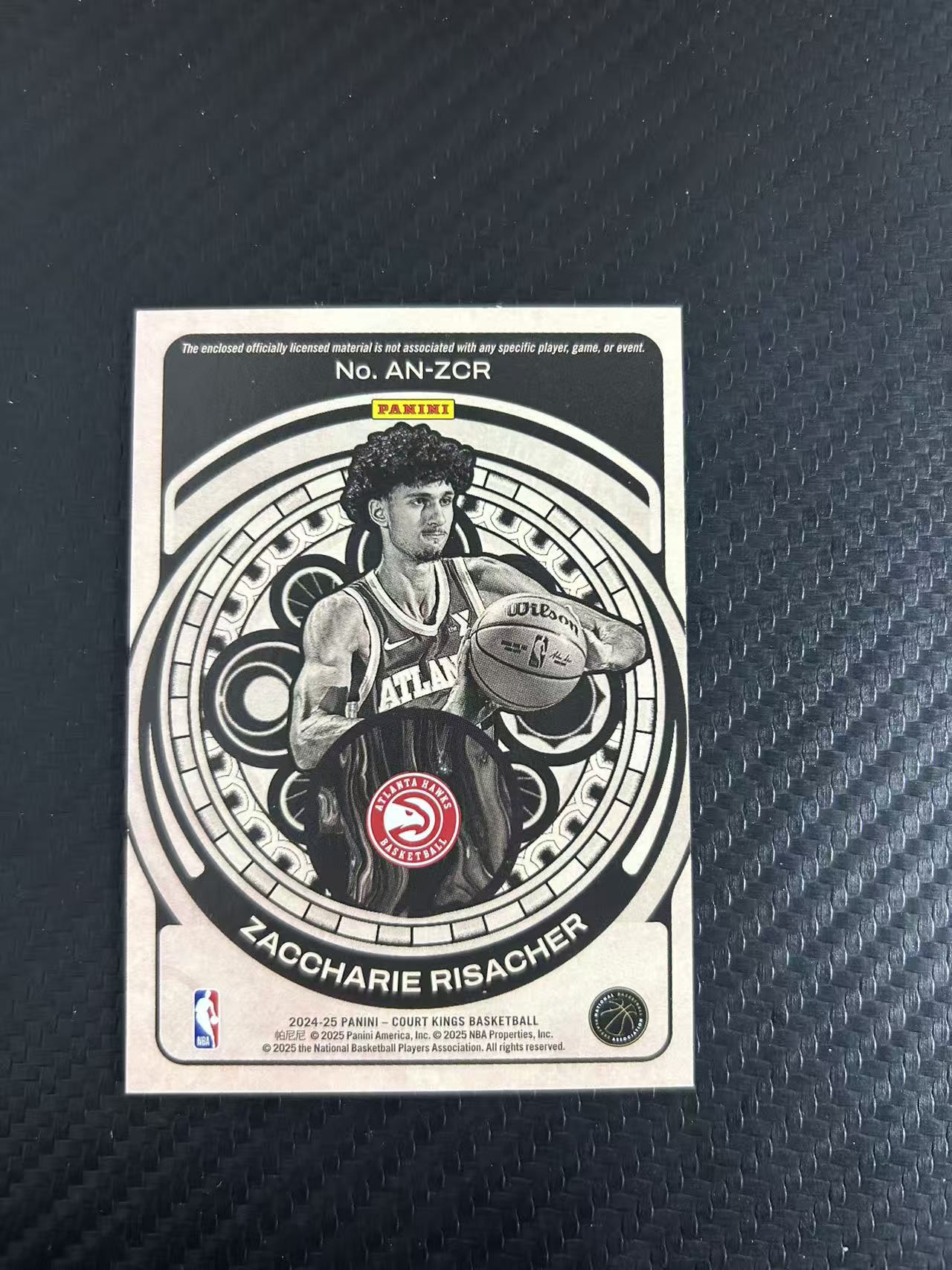 2024-25 Panini Court Kings Zaccharie Risacher RC #AN-ZCR【灯灯拍卡】 油画 新秀年 RC 扎卡里 里萨谢 老鹰 状元秀 小窗 物料【雪茄】