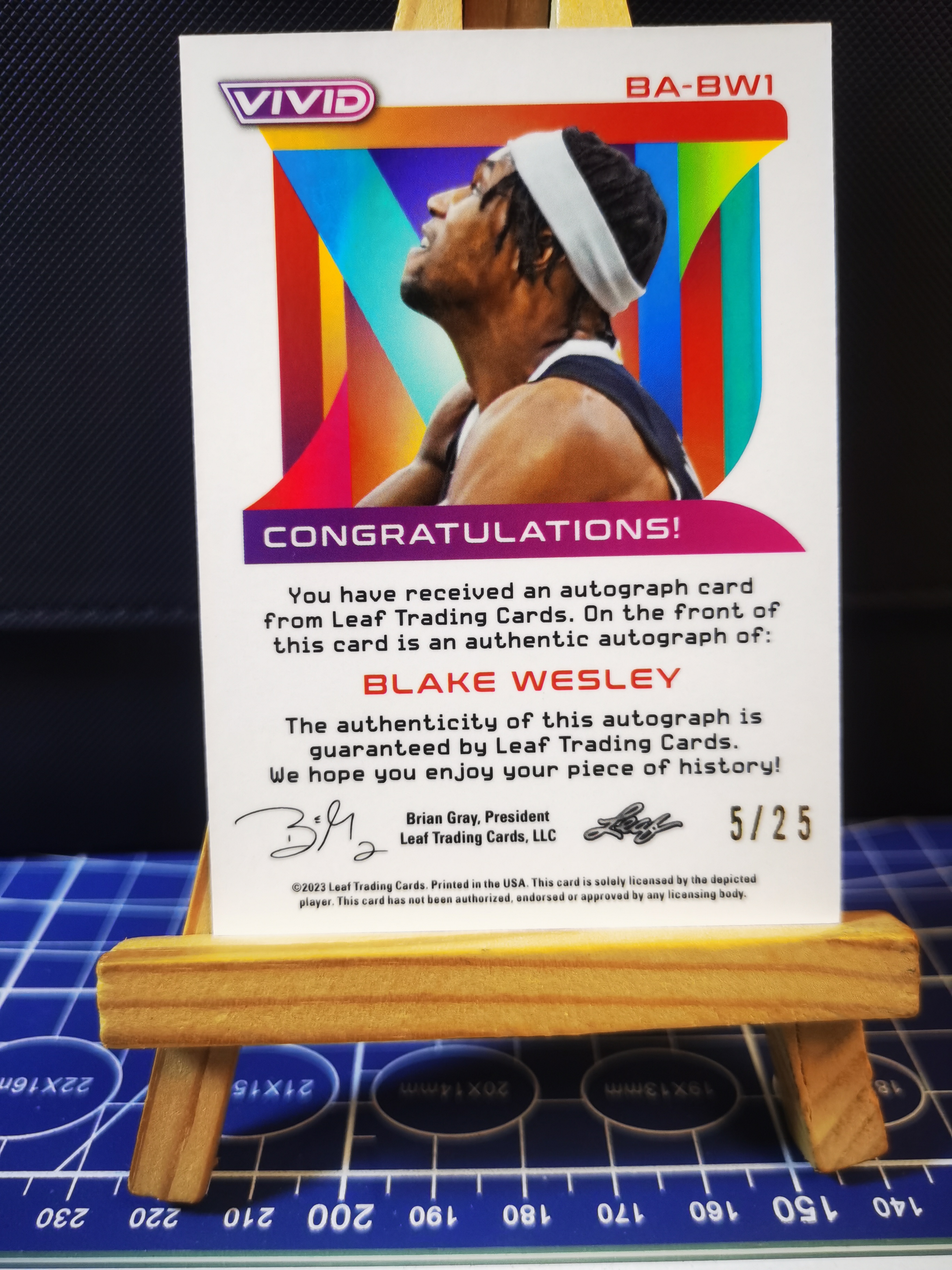 2023 Leaf Vivid Blake Wesley RC #BA-BW1 /25编 布莱克·韦斯利 布雷克 韦斯利 rookie 新秀年 RC 折射 签字 vivd 马刺队