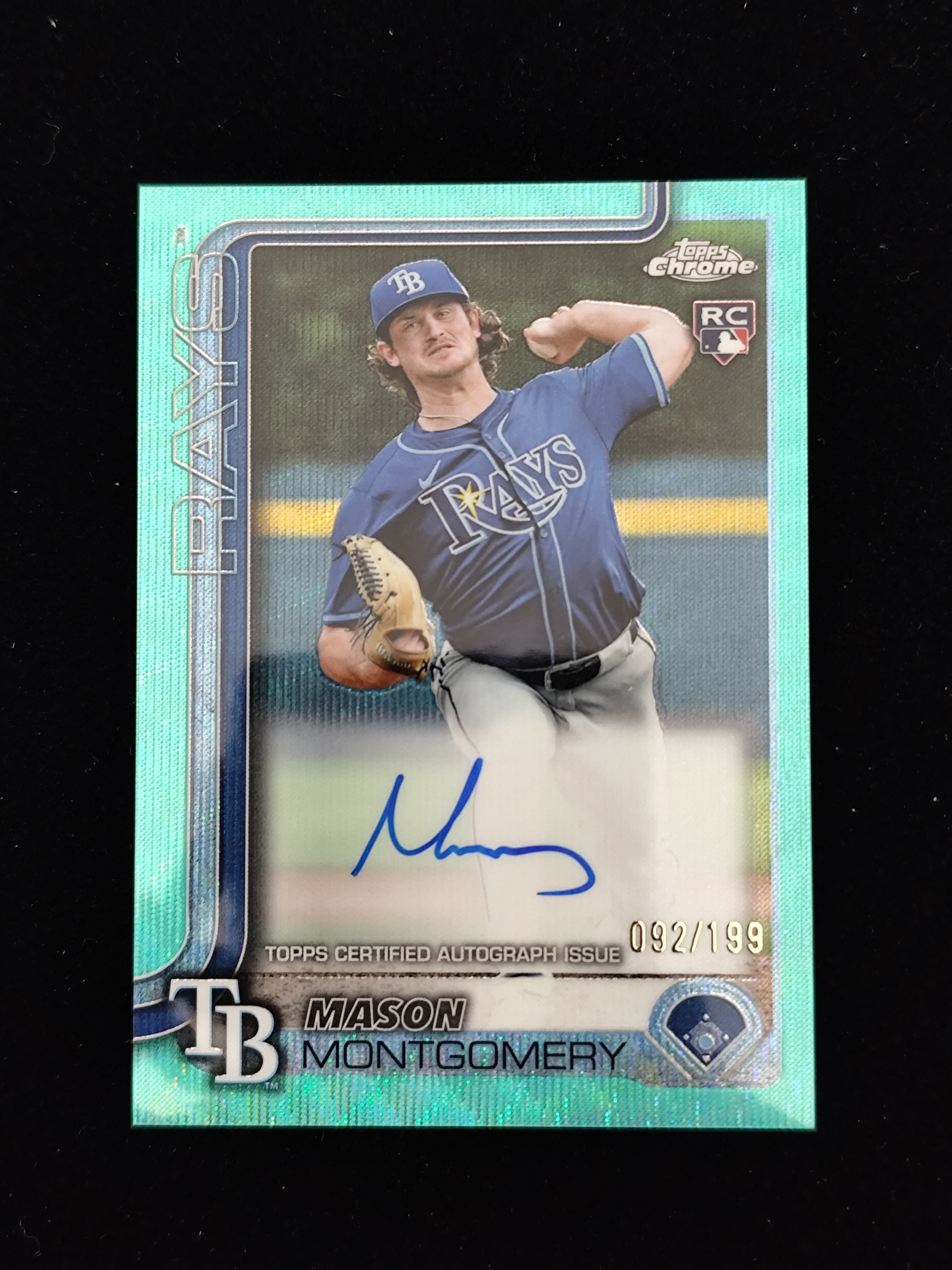 【口袋卡牌】2025 Topps Chrome Mason Montgomery RC 梅森 蒙哥马利 新秀RC 签字 卡签 青波纹折 折射 199编 坦帕湾光芒 卡品如图 收藏必备 50 VVWW