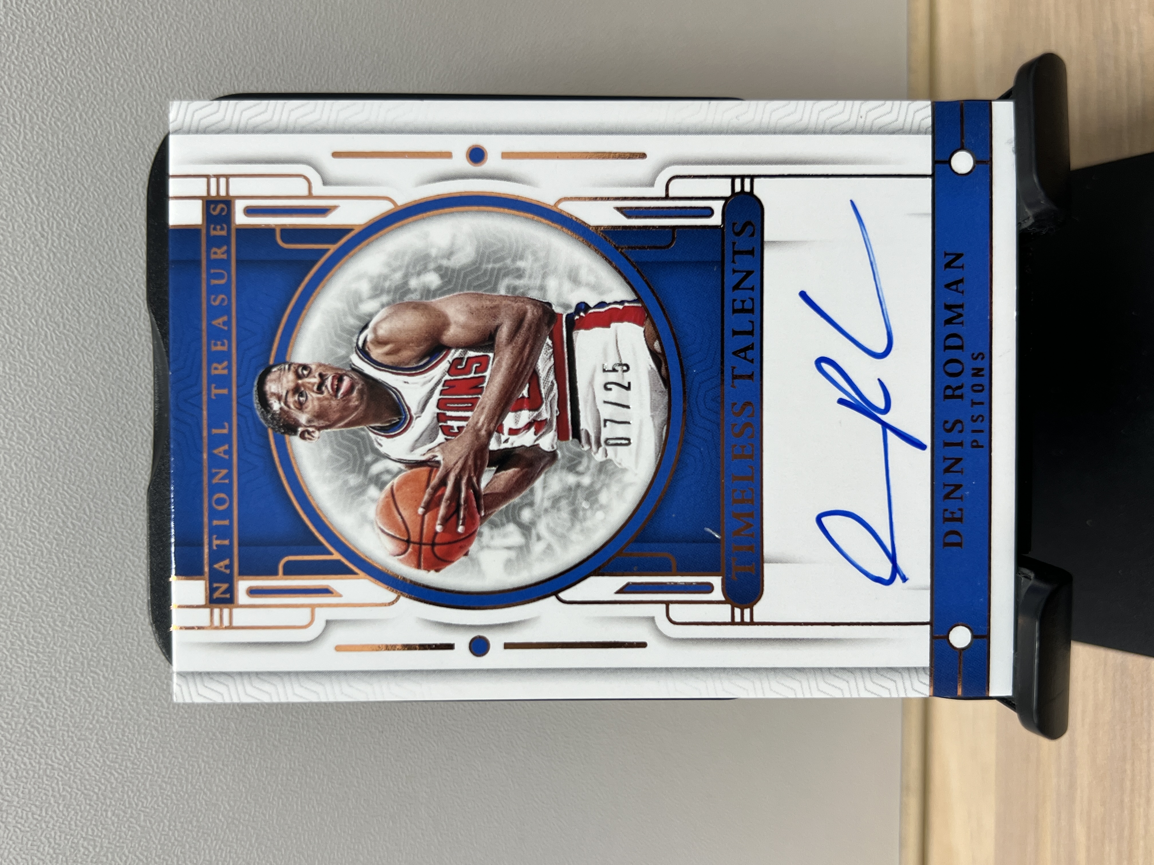 2023-24 Panini National Treasures Dennis Rodman 丹尼斯 罗德曼/大虫 timeless talents 底特律活塞队 07/25编 签字 卡签