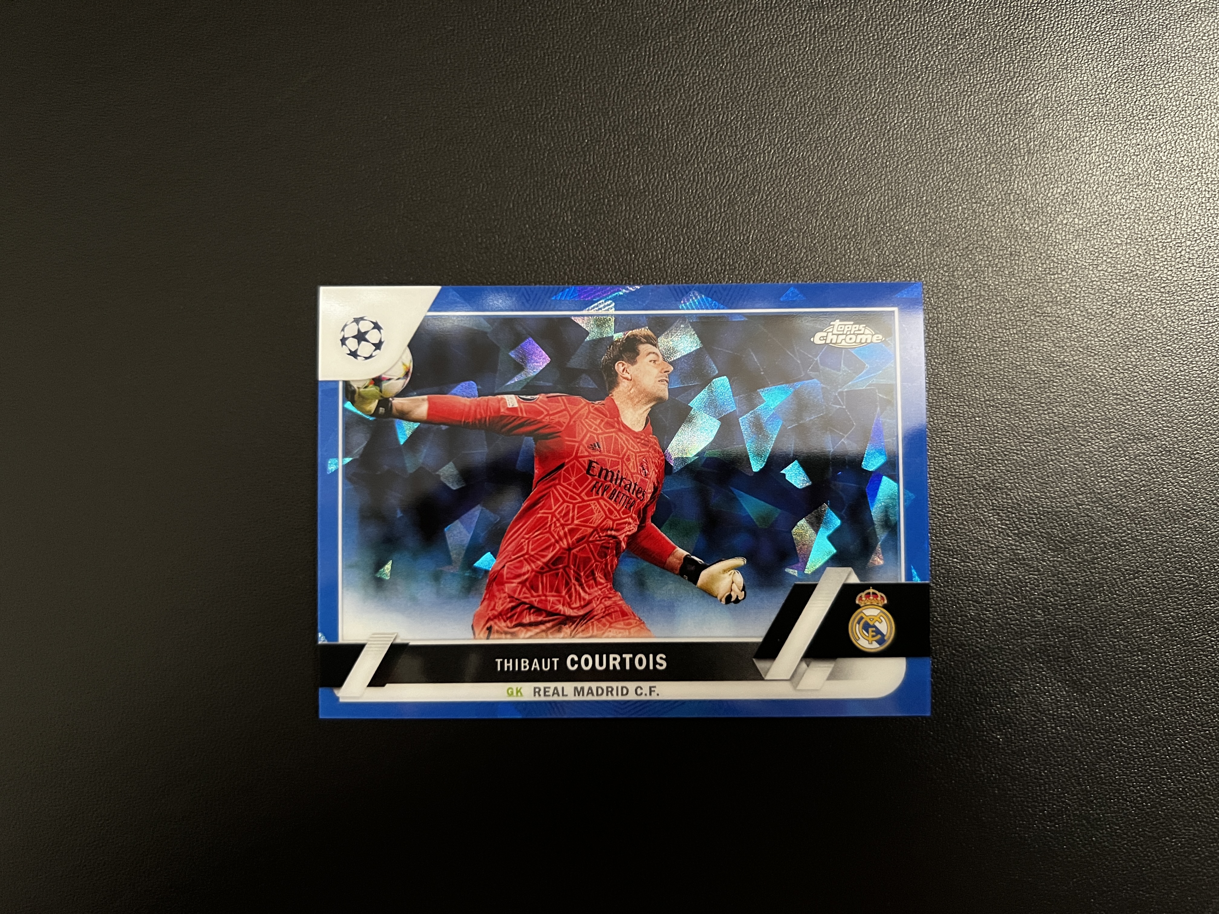 2023 Topps Chrome Thibaut Courtois 库尔图瓦 比利时 横板 蓝宝石 蓝碎冰 皇家马德里 1号 门将 左脚『永富』 凑套专收送礼必备 错过大腿拍肿