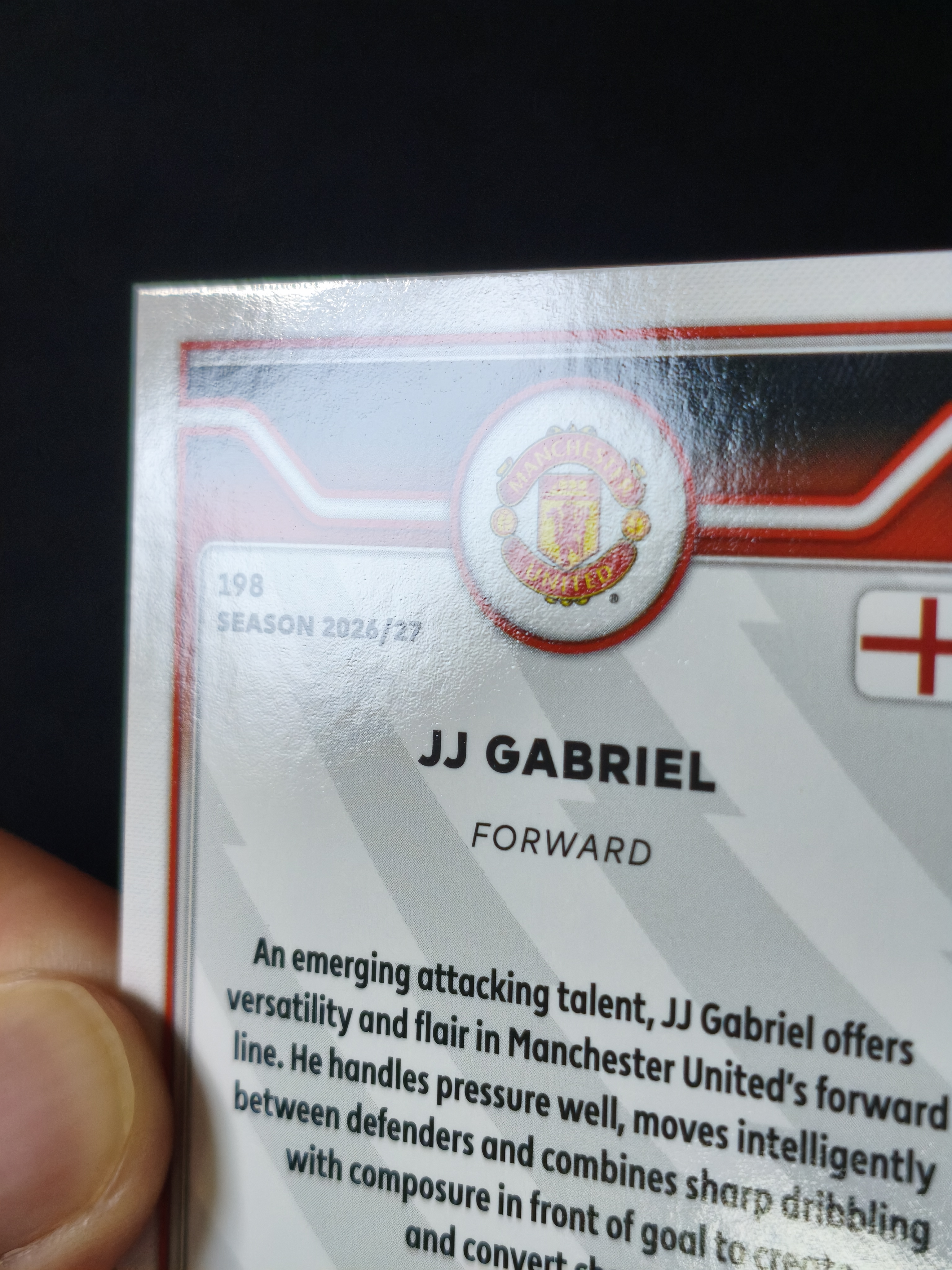 【炽焰拍卖】2026-27 Topps 英超 旗舰 新秀 RC 曼联 JJ Gabriel JJ 加布里埃尔 三色折 三色平行 独占折射 大热新秀 潜力新星 专收必备 微瑕见图 $Sld