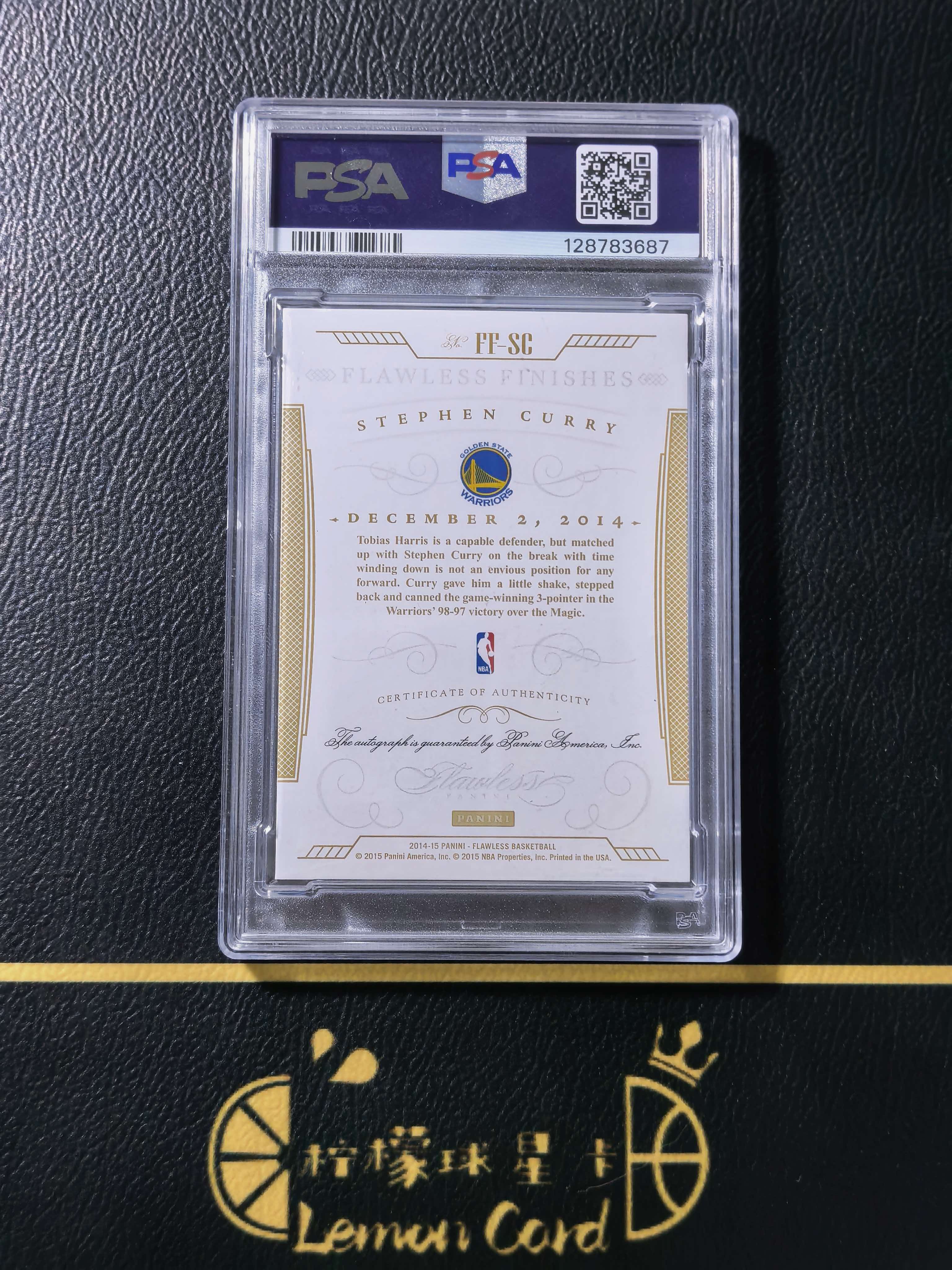 2014-15 Panini Flawless Stephen Curry 【柠檬拍卖】勇士 斯蒂芬 库里 10/15编 签字 红平行 折射 元年 绝杀签 3分绝杀魔术 手提 PSA评级 #皮卡丘