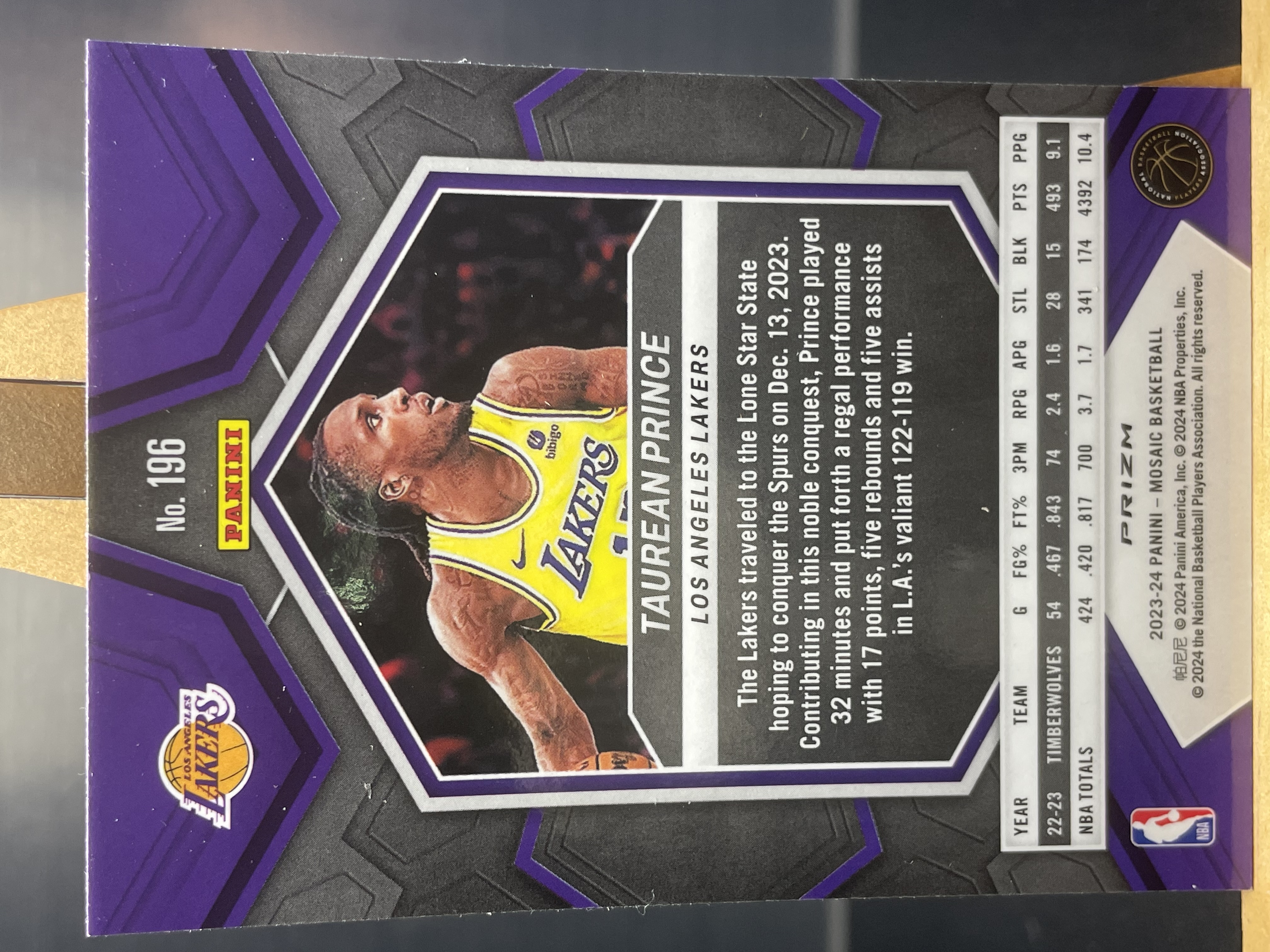 (B3) 2023-24 PANINI 马赛克系列 折射 托里恩 普林斯 湖人 近期大热球星 收藏凑套必备 卡品如图!!!