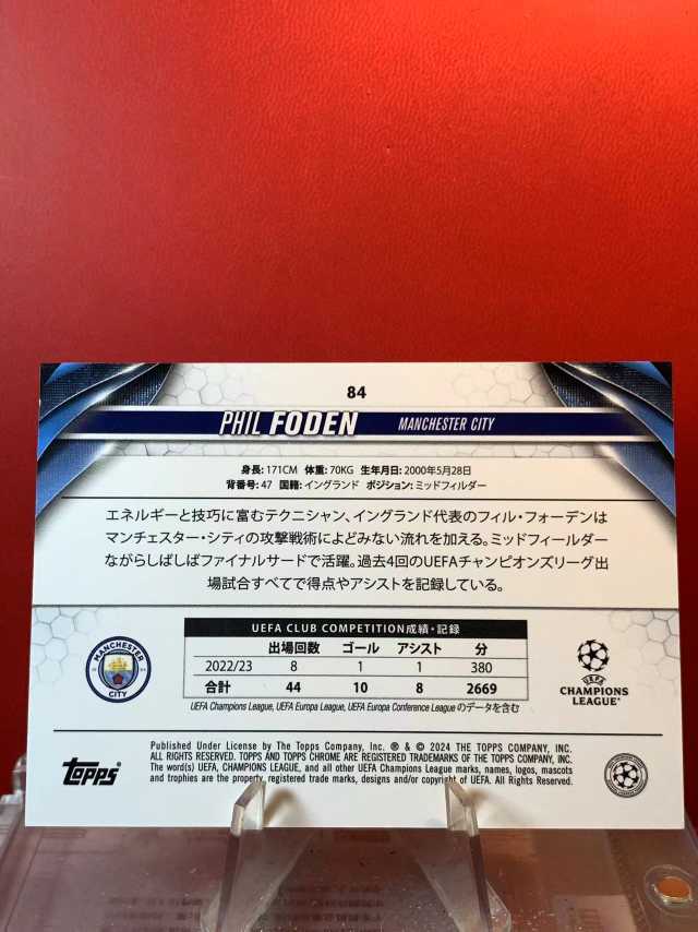 (老末精品代拍) E26 2024 Topps chrome 欧冠TC Phil Foden 菲儿 福登 英格兰 曼城 日版 银mojo折 凑套必备