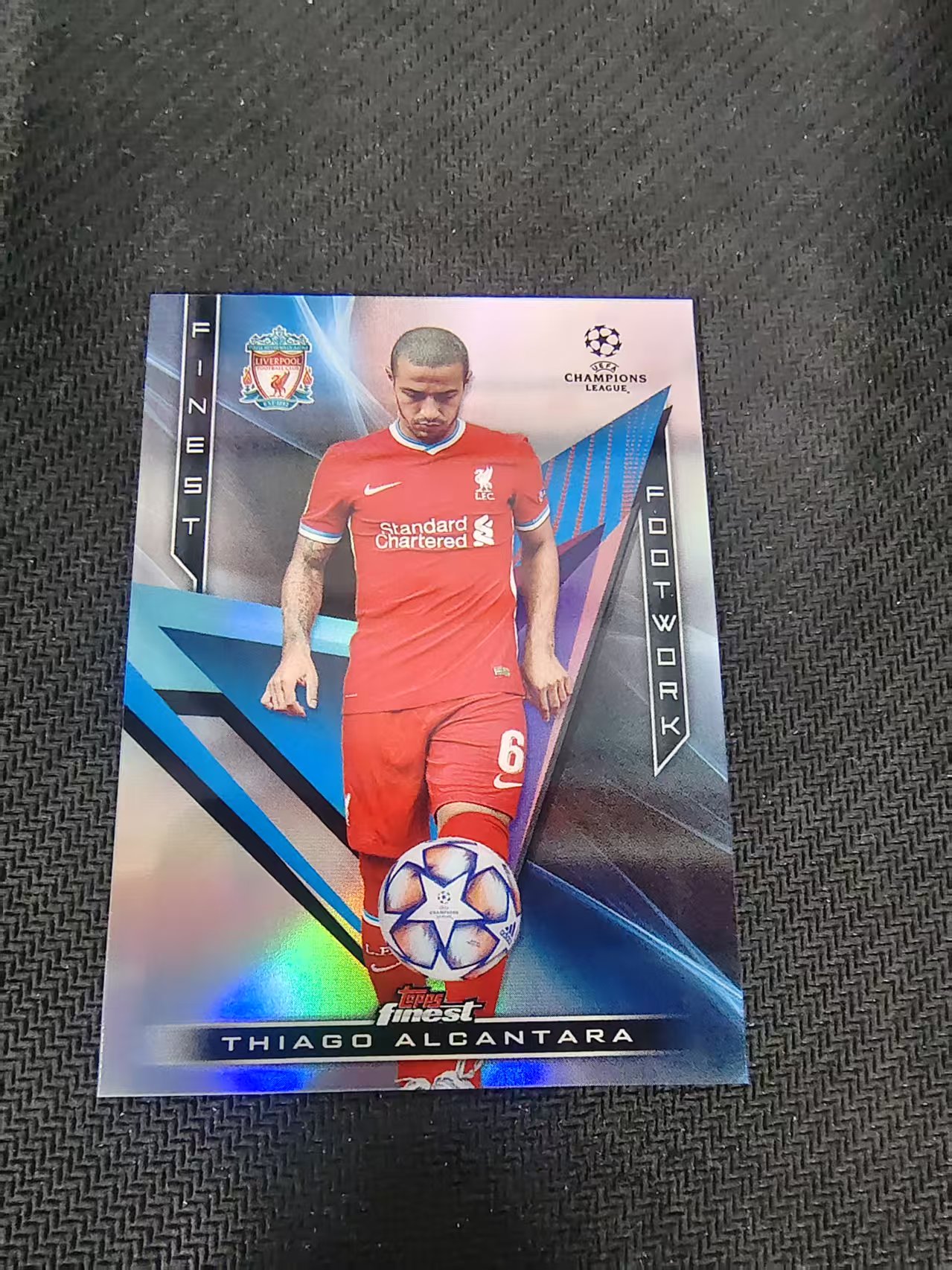 【可合并,不累计】2021 Topps finest Thiago Alcantara 亚戈 阿尔坎塔拉 利物浦 拜仁 欧冠 银折 特卡 #2 划痕 边角瑕疵