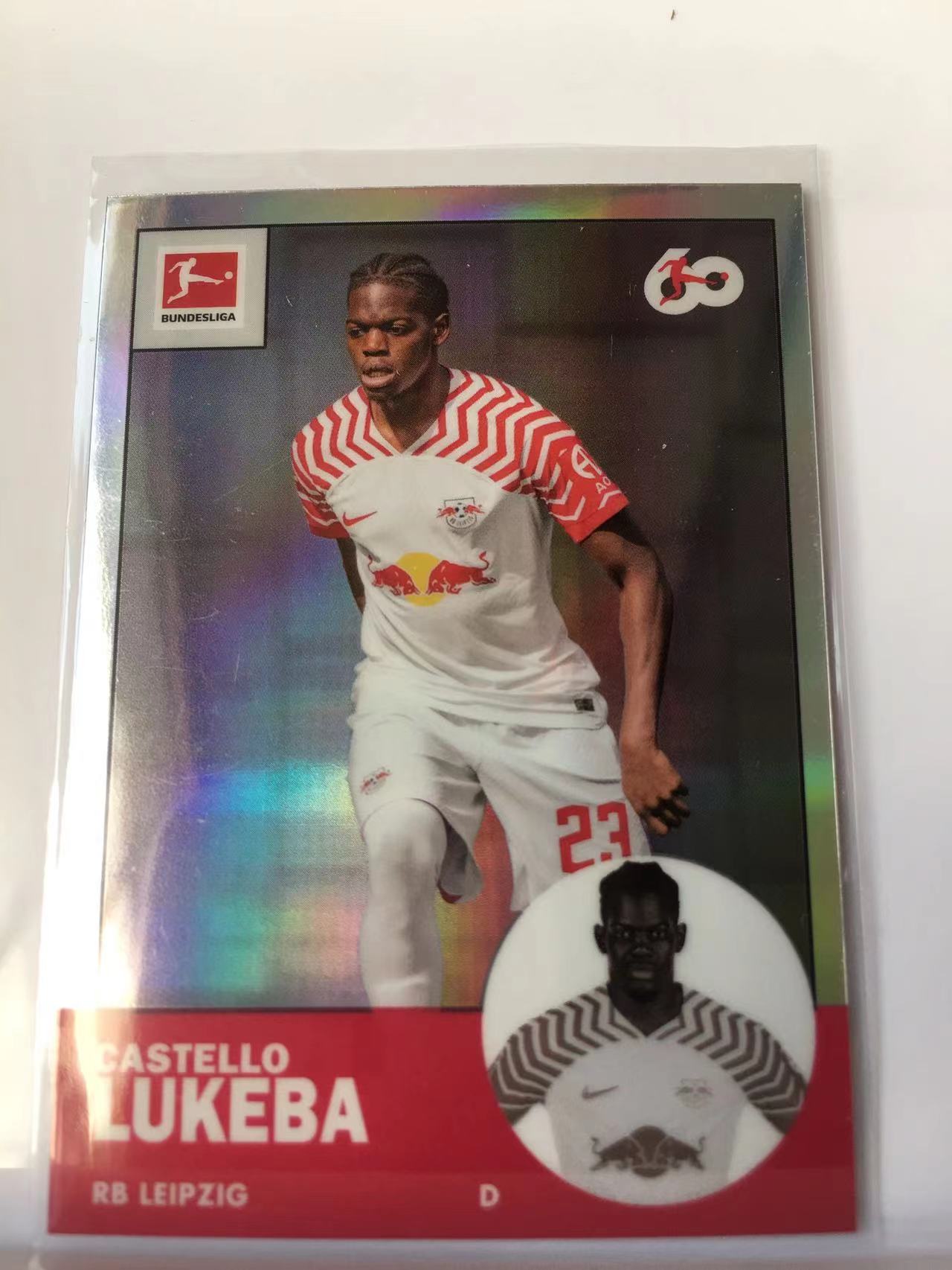 2024 Topps 德甲60周年 Castello Lukeba 卢克巴 莱比锡红牛  银折 卡品如图 C033D