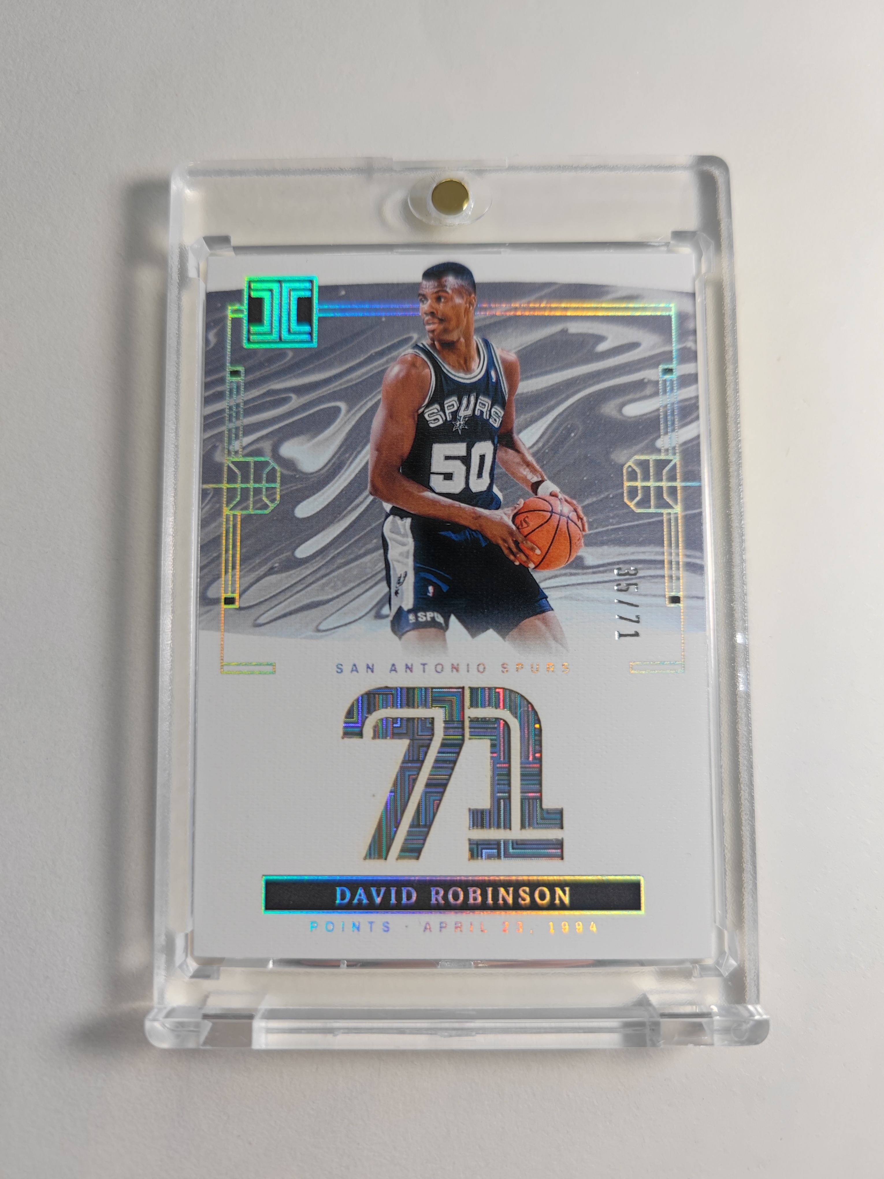 2023-24 Panini Impeccable David Robinson 小真金 马刺 大卫罗宾逊 无字数据 71分数据 记录单场最高得分 71编