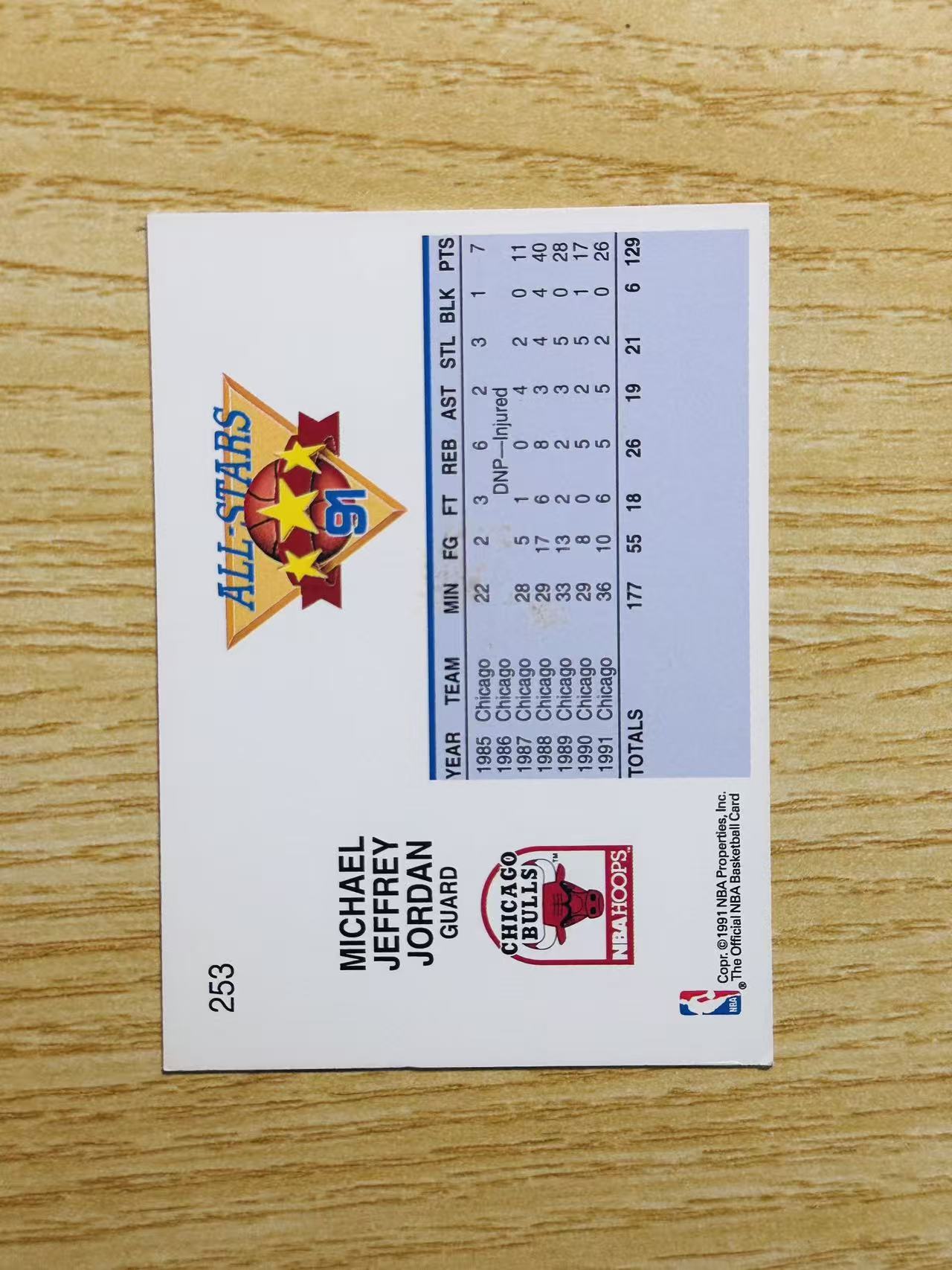 1991 Fleer NBA Hoops Michael Jordan 嘿嘿代卖 迈克尔 乔丹 东部全明星 扣篮选图 老卡 老特 公牛 篮球之神 飞人 收藏必备