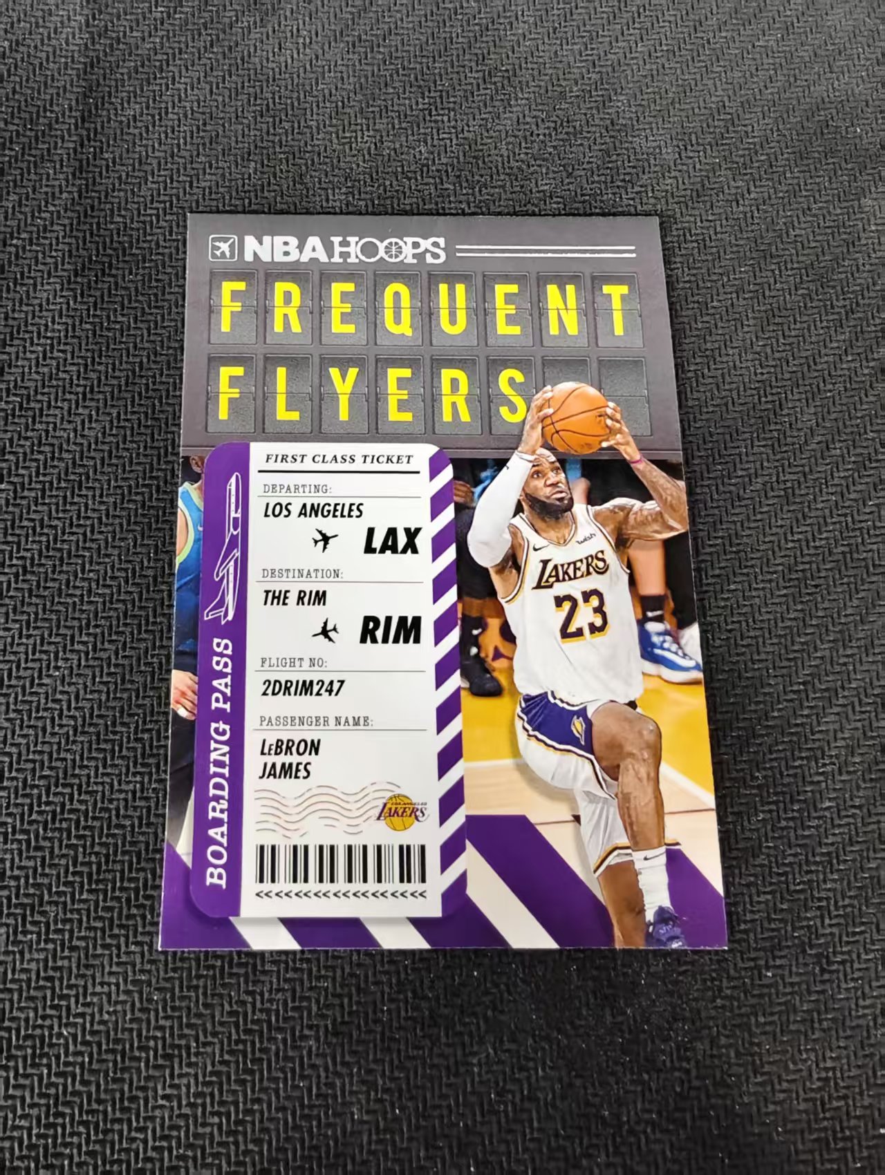 【汽水拍卖】2020-21 Panini Hoops LeBron James 勒布朗 詹姆斯 Frequent Flyers 飞机票 特卡 湖人 微瑕如图