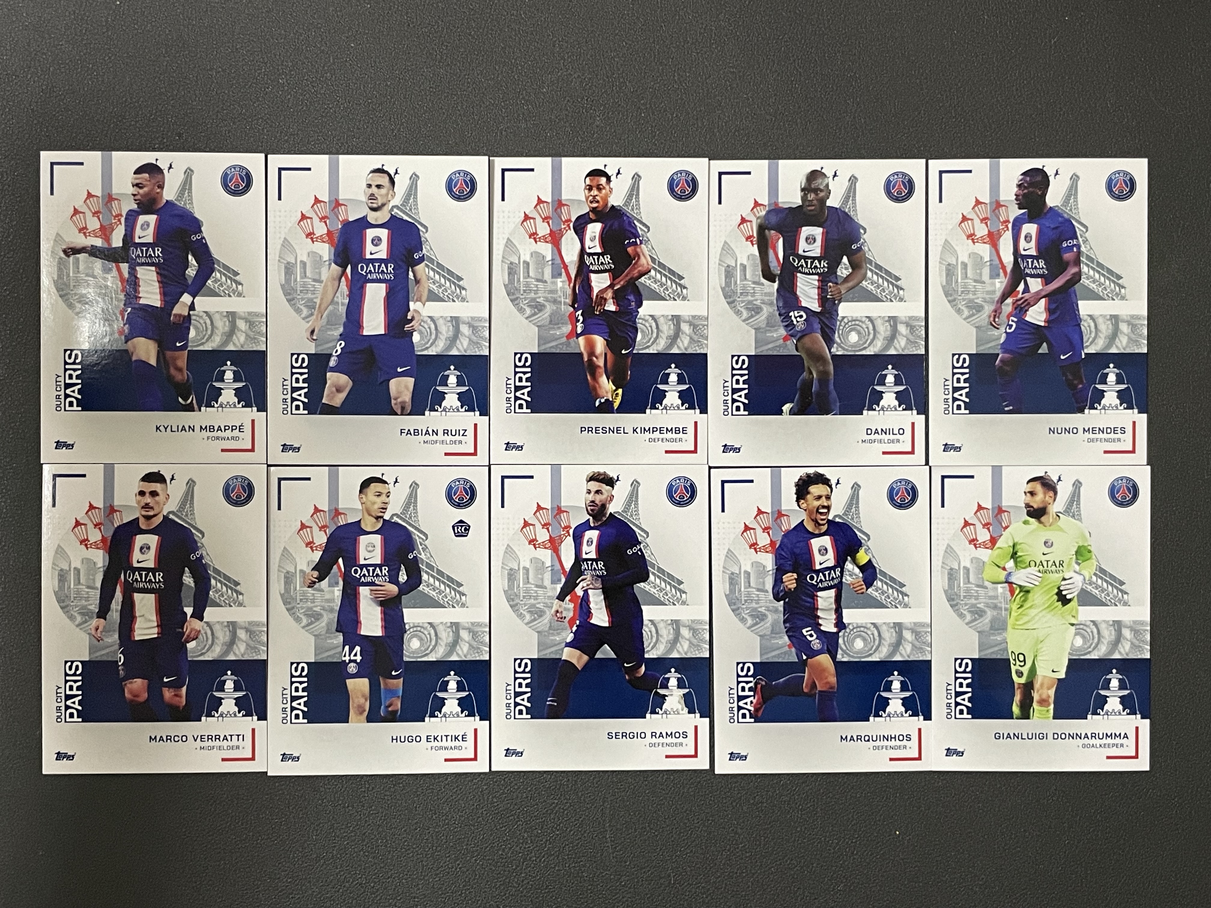 【灰灰卡牌】2022-23 Topps 巴黎队盒 城市特卡 全套 10张齐 姆巴佩 拉莫斯 门德斯 多纳鲁马 马尔基尼奥斯 大巴黎 巴黎圣日耳曼 拜仁 base RC新秀 一图打包 不保卡品
