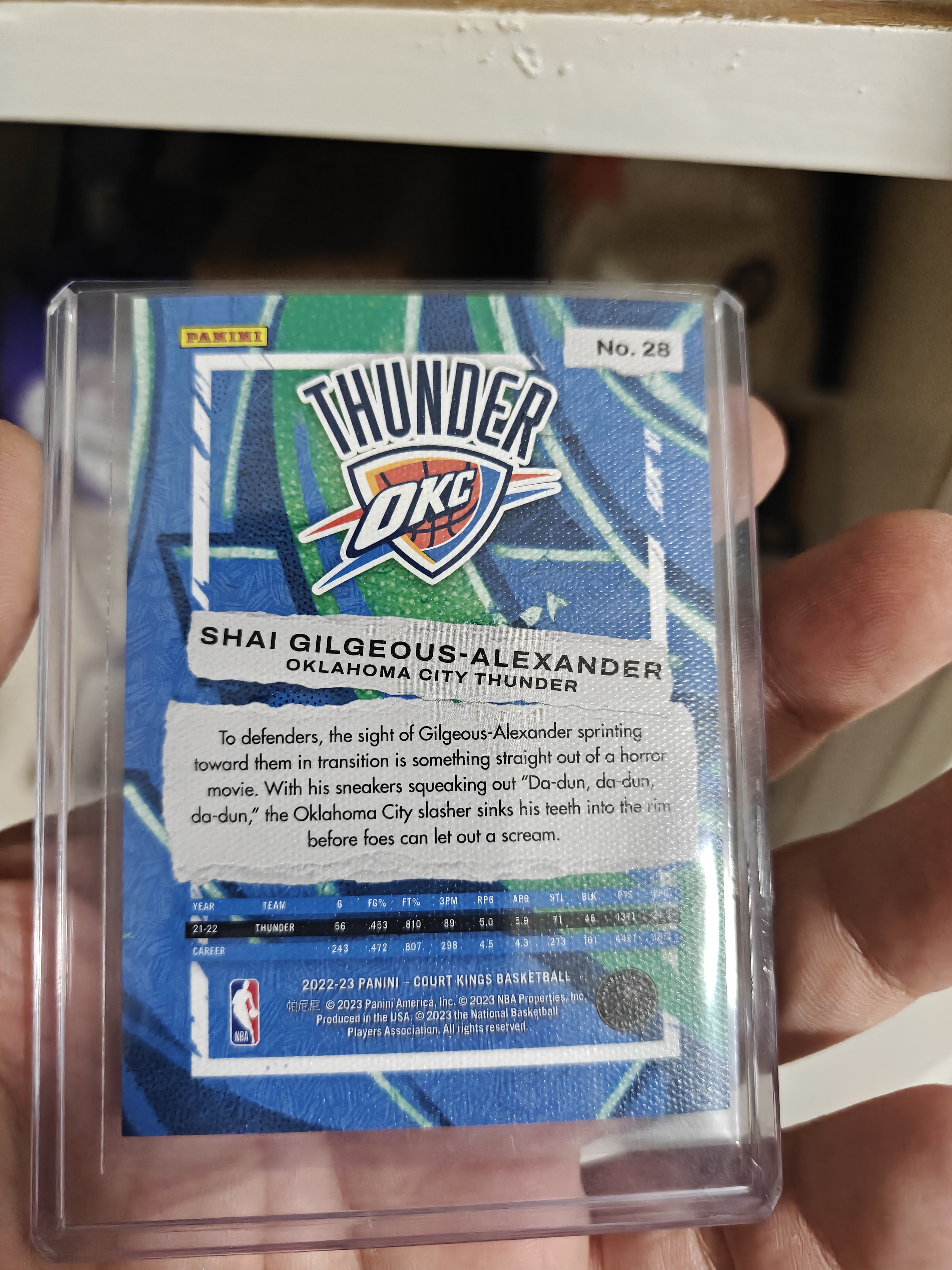 2022-23 Panini Court Kings Shai Gilgeous-Alexander #28 亚历山大 油画 雷霆 SGA 吉尔杰斯 油画系列