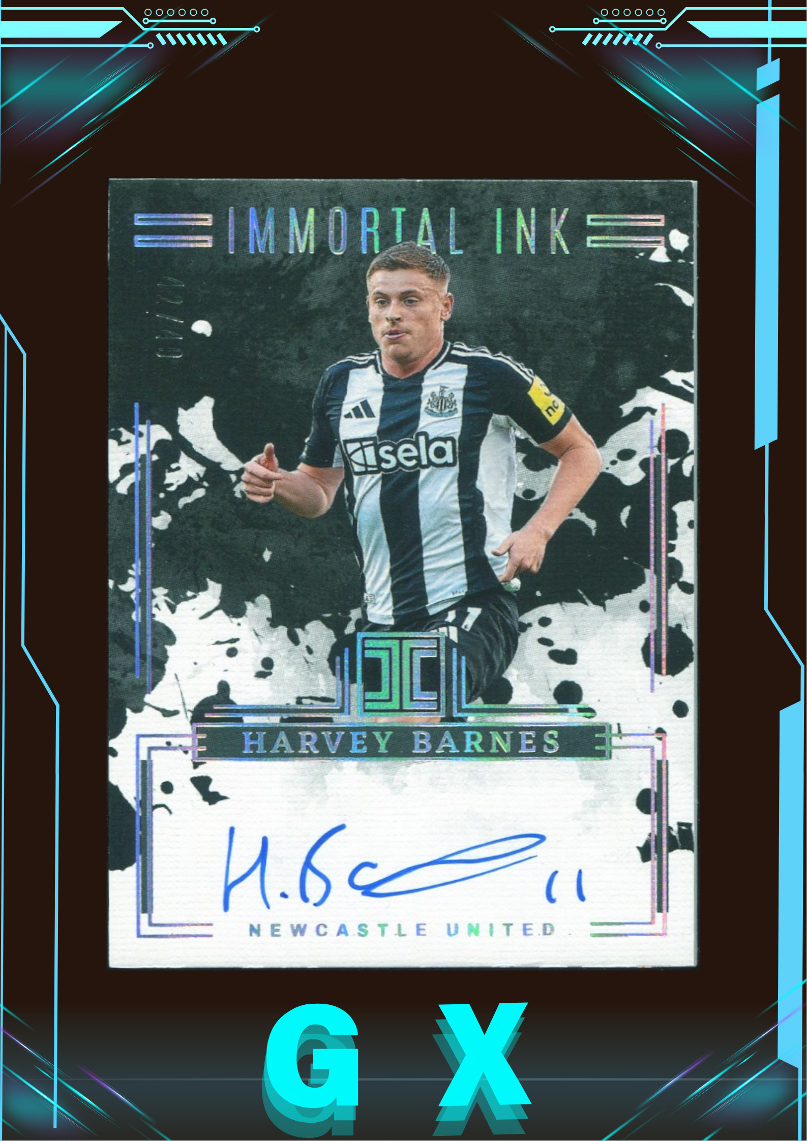2024-25 Impeccable 小真金系列 哈维·巴恩斯 Harvey Barnes 42/49编 Immortal Ink 卡签 签字 !【钩玄卡店】WXB