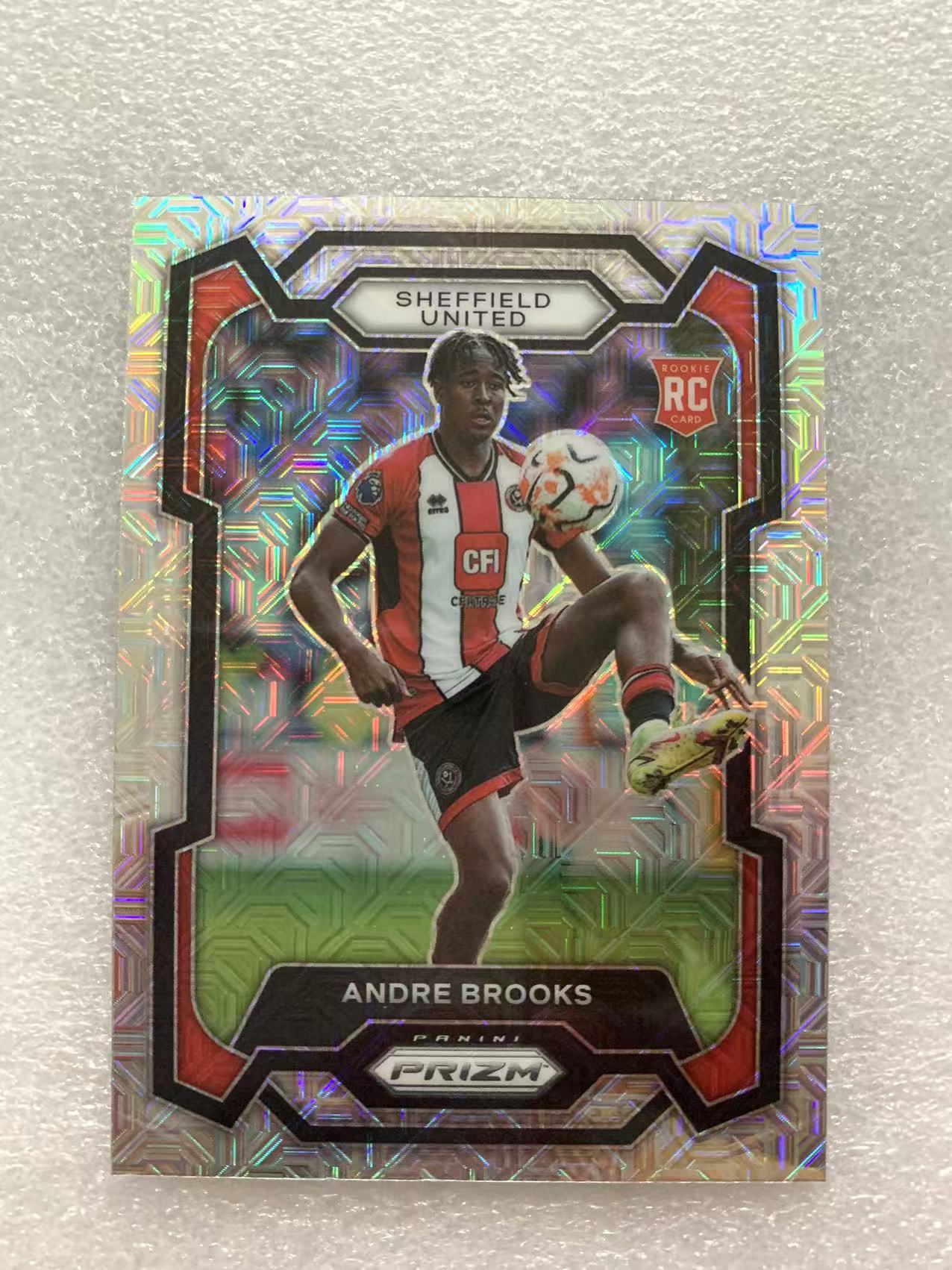 2023-24 Panini Prizm andre brooks 布鲁克斯 新秀RC 谢菲联 银MOJO折 折射 英超PZ 卡品如图 W007K