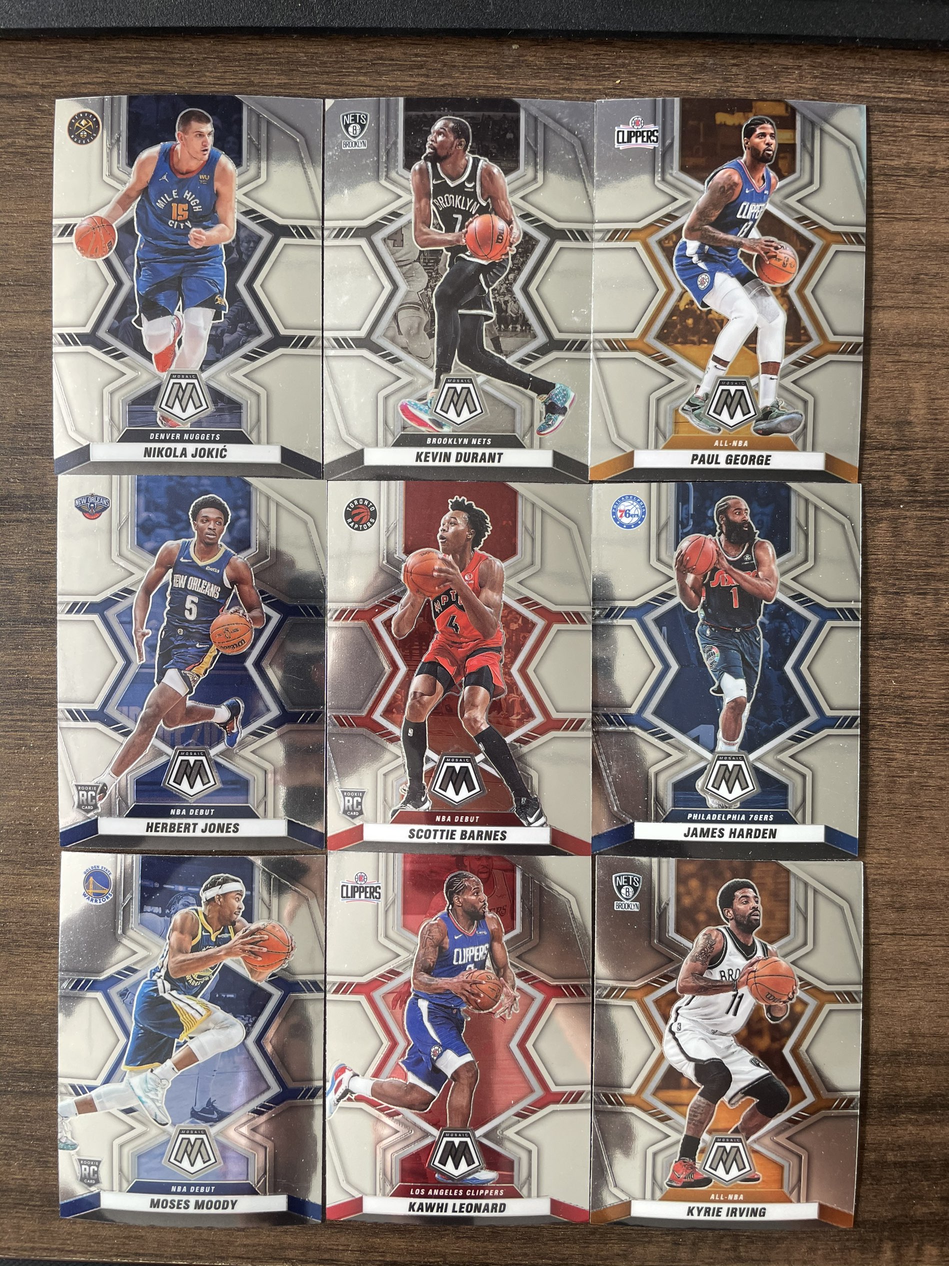 2021-22 Panini Mosaic Kevin Durant 【顺丰速运 只合并不累计】马赛克 一图LOT 9张好人随机 卡品如图 C10