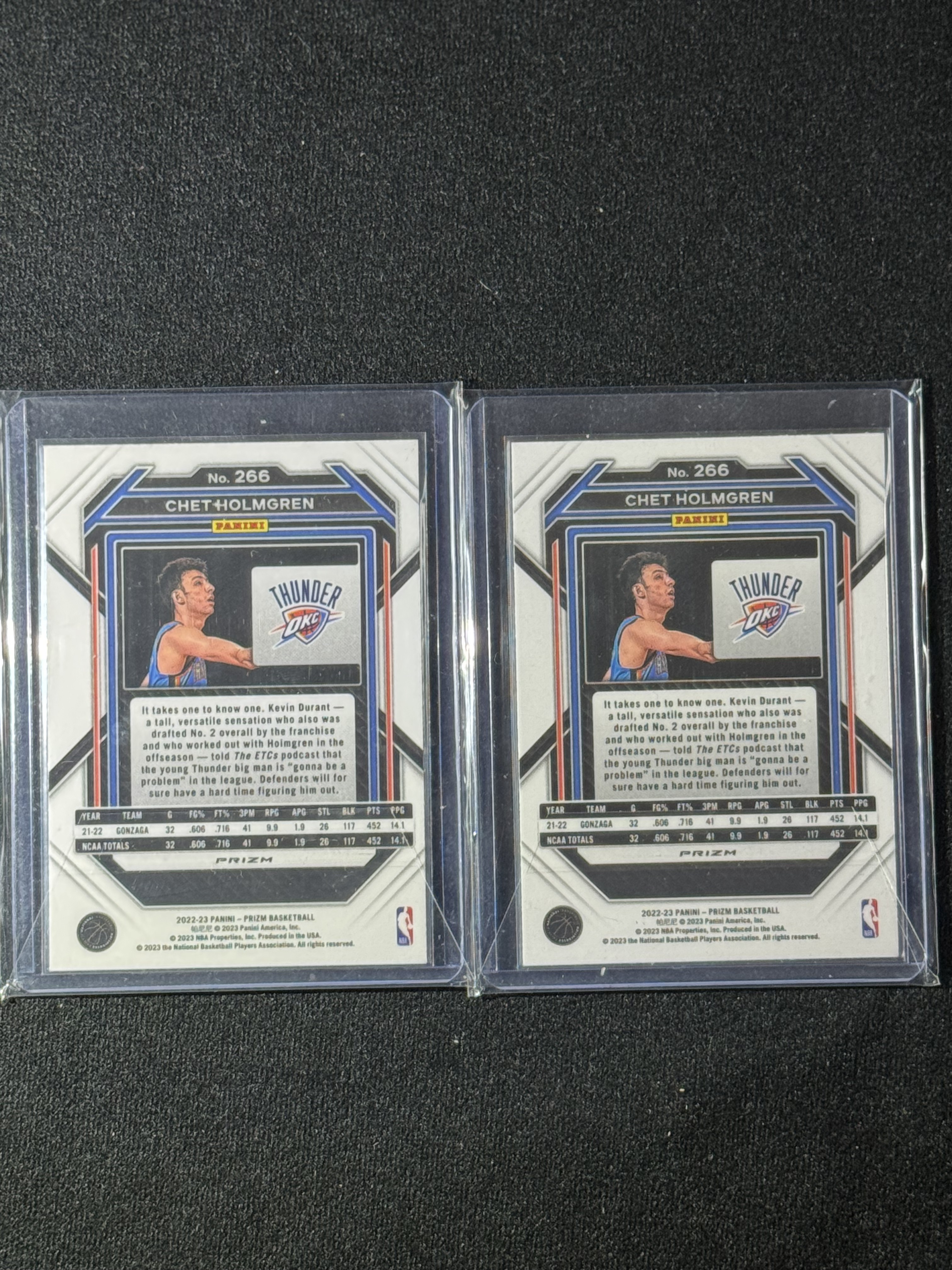 2022-23 Panini Prizm Chet Holmgren RC 【扎克代卖】PZ 雷霆新秀 SGA队友 切特 霍姆格伦 红波纹 Disco折 小彩虹 瑕疵如图 投资必备