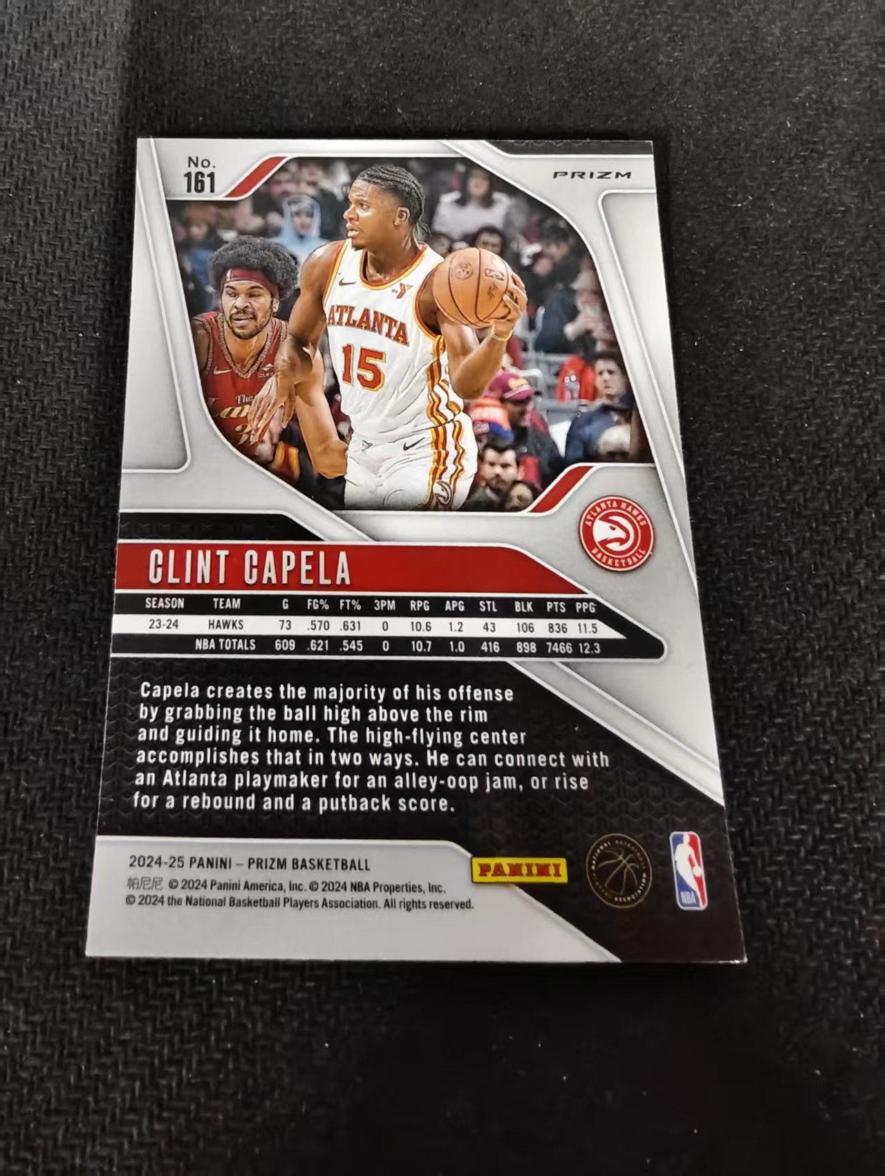 2024-25 Panini Prizm Clint Capela 老鹰队 克林特 卡佩拉 绿折 PZ 划痕 边角瑕疵 #161