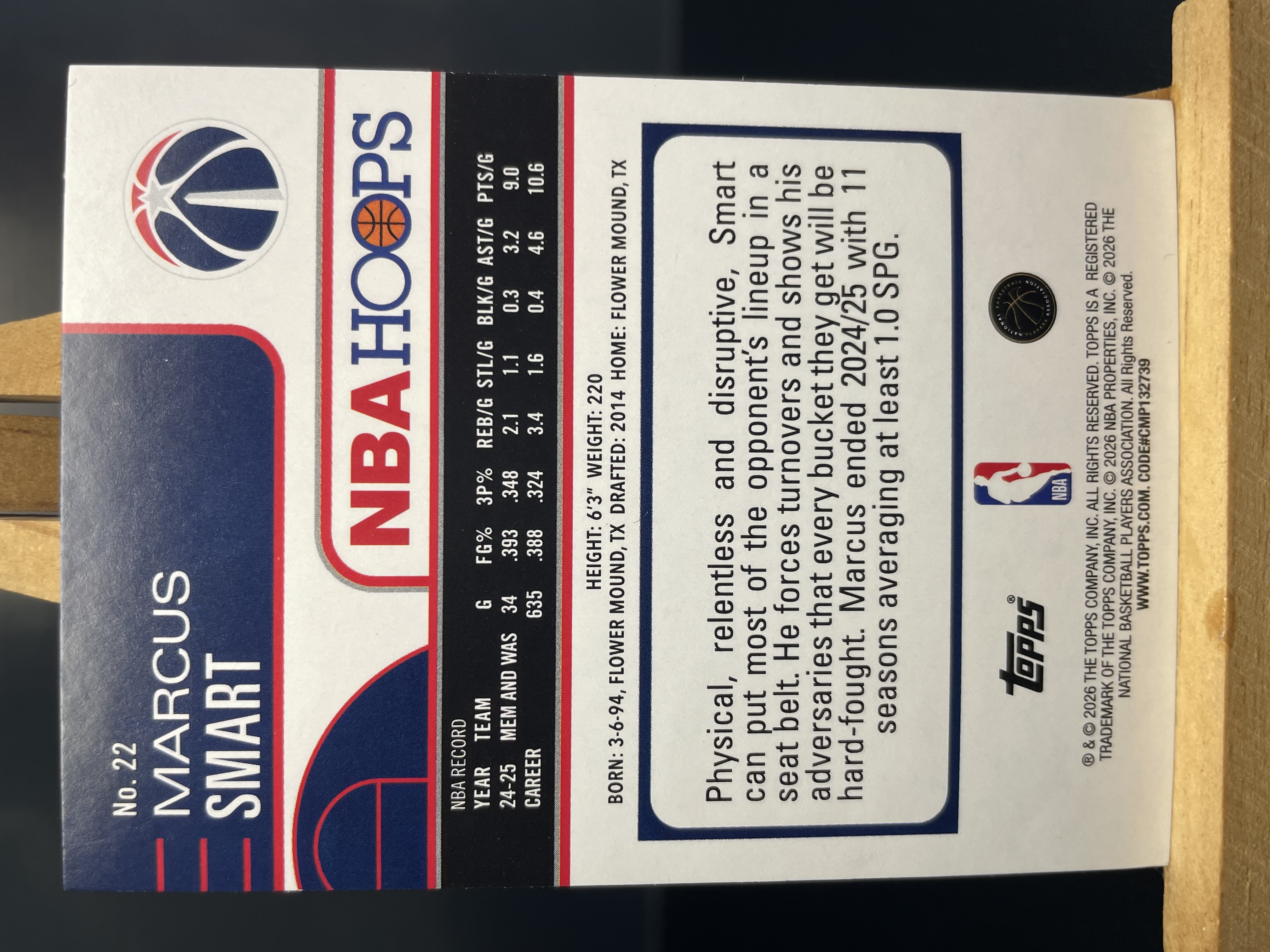 ( T1 ) 2026 TOPPS HOOPS 折射 马库斯 斯马特 奇才 近期大热球星 收藏必备 卡品如图 ! ! !