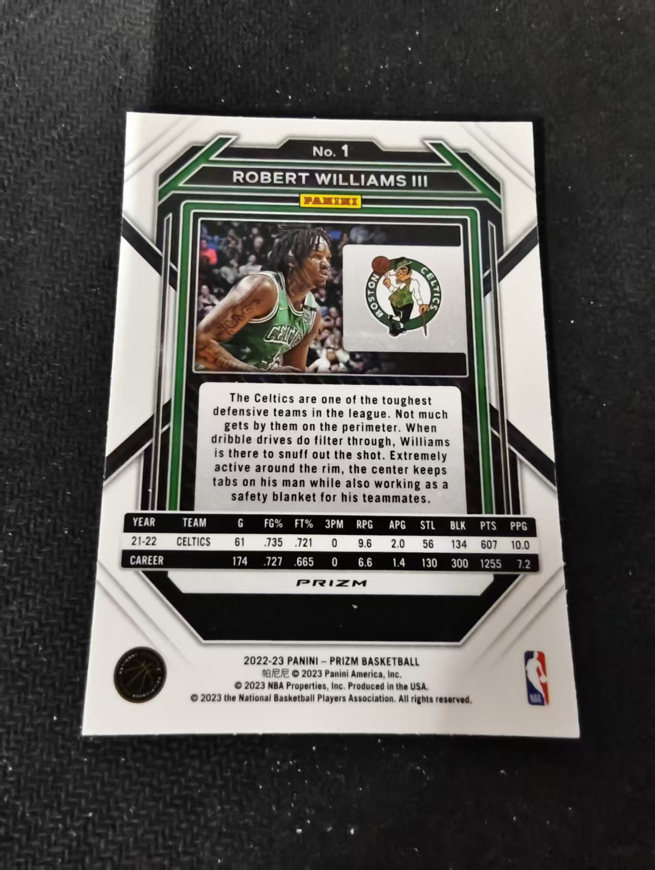 2022-23 Panini prizm Robert Williams III 罗伯特 威廉姆斯 凯尔特人 银折 PZ 划痕 边角瑕疵 #1