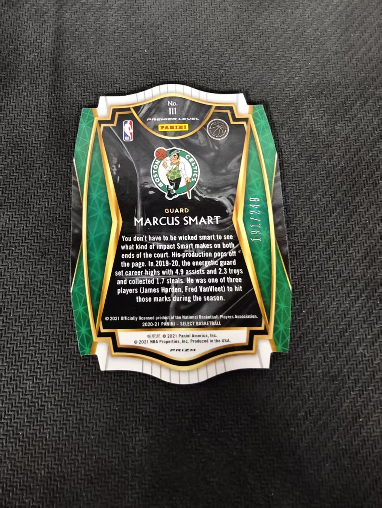 【汽水拍卖】2020-21 Panini Select Marcus Smart 马库斯 斯玛特 凯尔特人 异形 蓝折 249编 微瑕如图