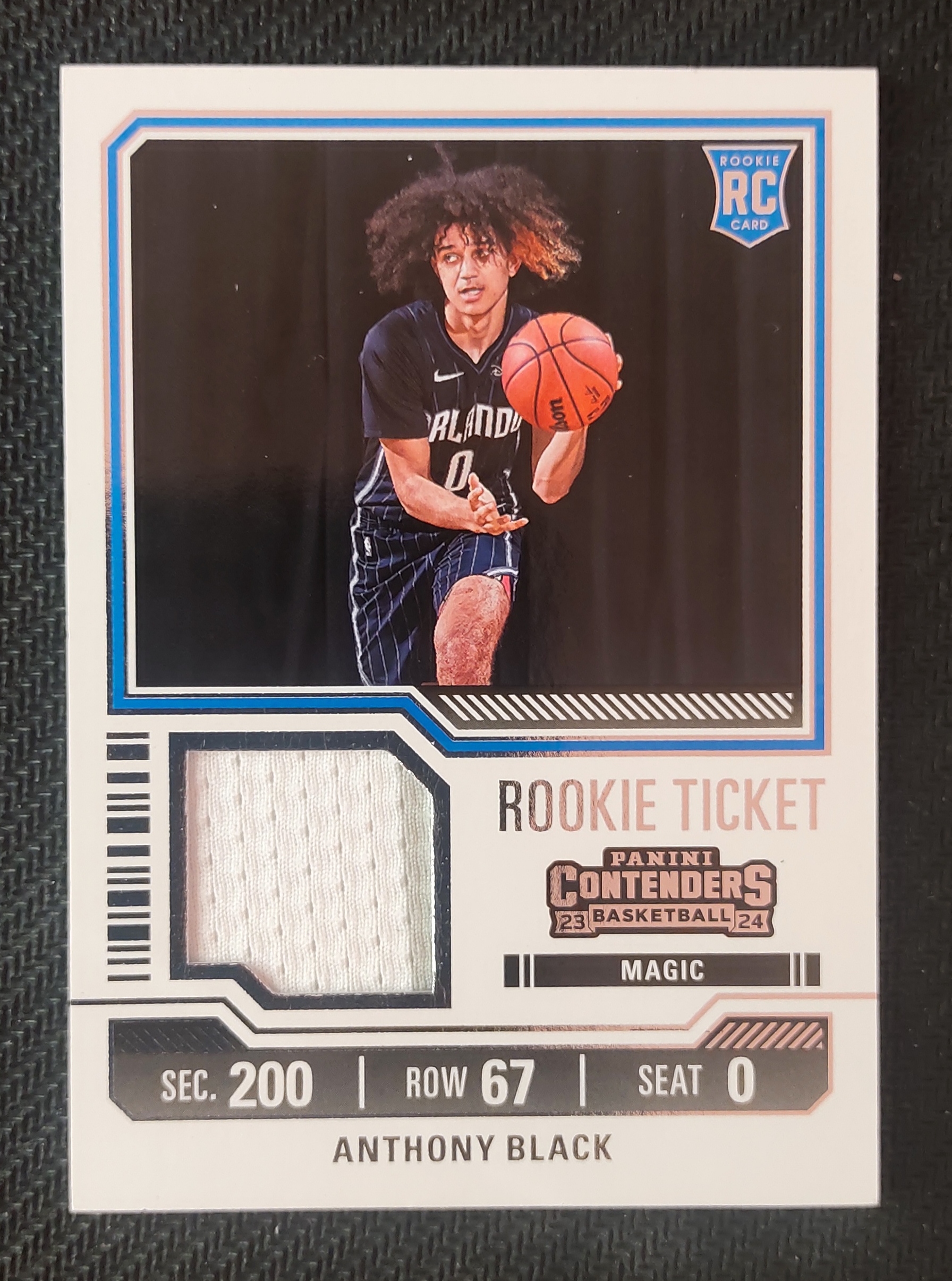 2023-24 Panini Contenders Anthony Black RC 安东尼 布莱克 魔术 新秀 球票 小窗 双色 patch 球衣 物料 切割 瑕疵如图