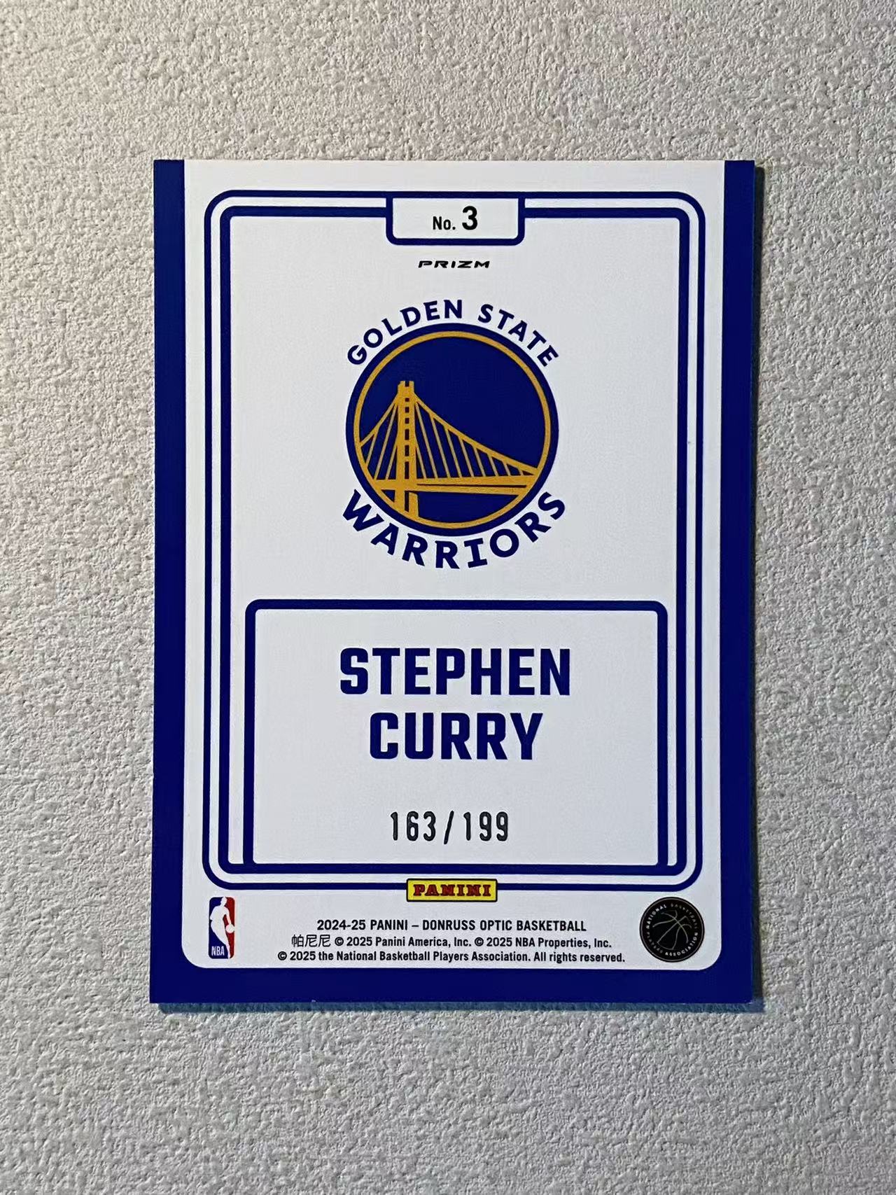 2024-25 Panini Donruss Optic Stephen Curry op 勇士 斯蒂芬 库里 /199编 青折 折射 Winner Stays特卡 稀有 专收必备
