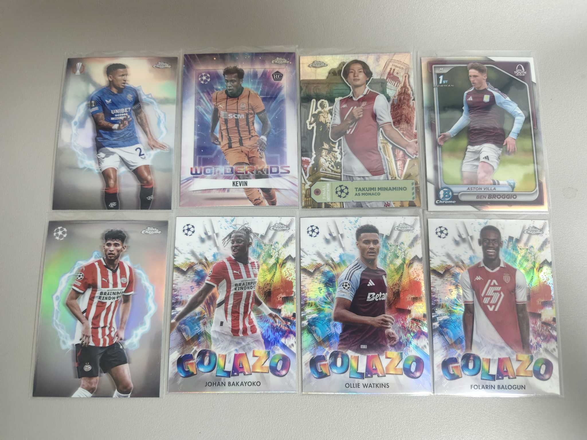 【佩妮拍卖】2025 topps chrome 最新欧战 pepi 埃因霍温 佩皮 巴卡约科 沃特金斯 欧青赛 特卡银折 一图打包 lot102 拍前请阅读描述 不染哥0516