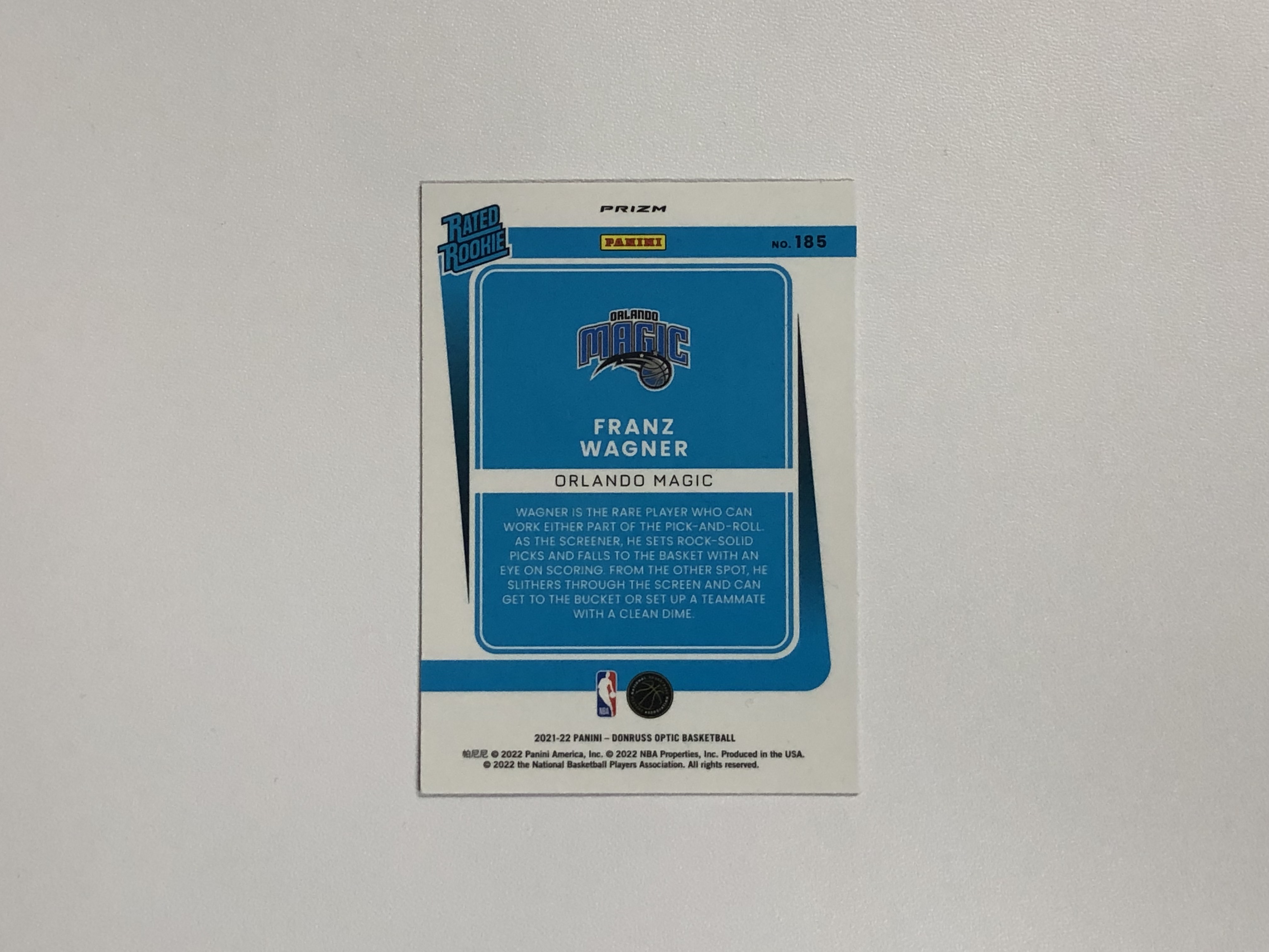 【天秤座拍卖大比例预付】2021-22 Donruss 杜蕾斯 Optic 魔术 Franz Wagner 弗朗茨 瓦格纳 新秀 rc 紫折 收藏必备※Sun