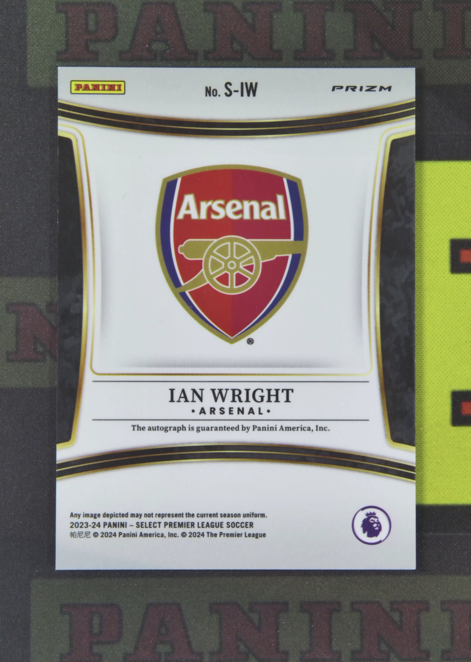 2023-24 Panini Select Ian Wright Nirvana Project 伊恩 赖特 阿森纳 名宿 签字 银折 折射 英超 卡品如图 收藏必备 zz001