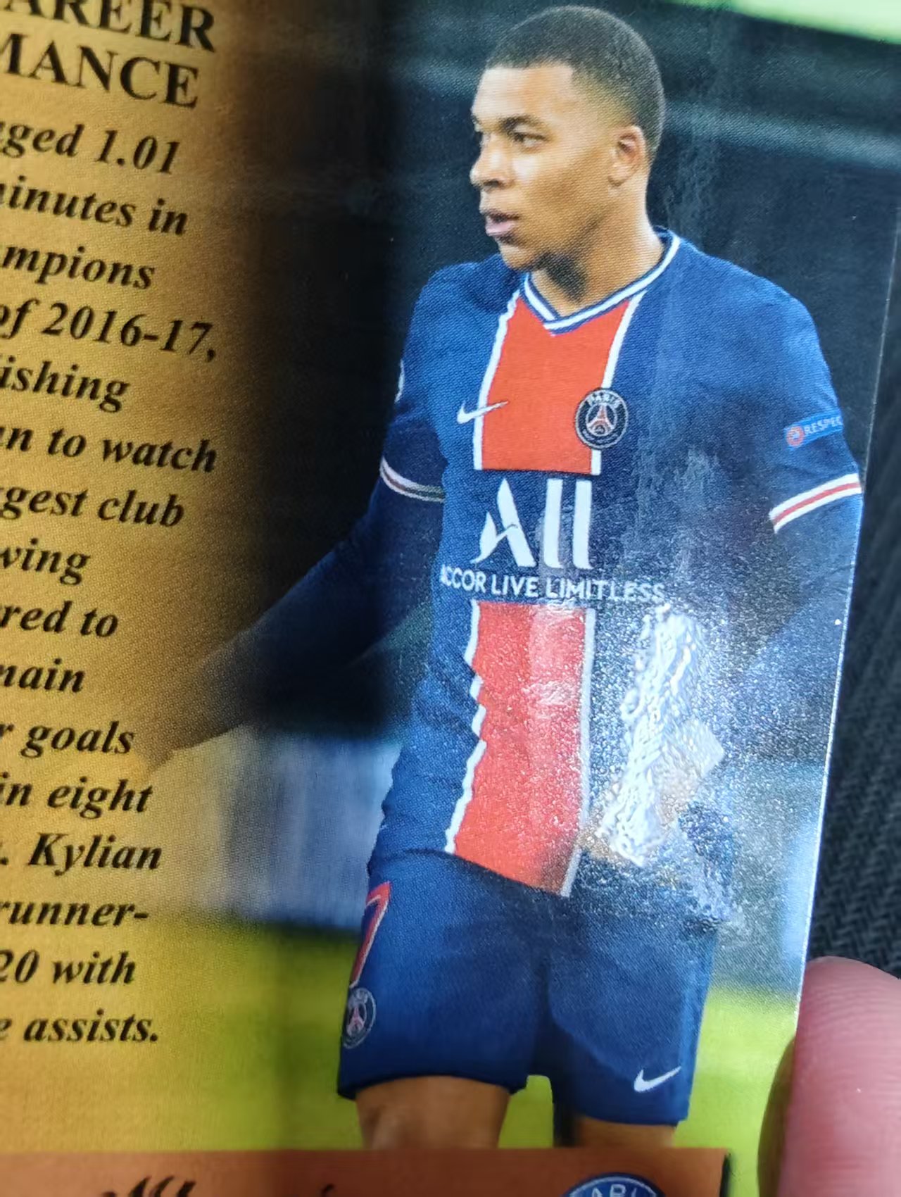 【可合并,不累计】 2021 Topps Finest Kylian Mbappe 法国 巴黎 皇马 姆巴佩 MASTERS 特卡 双人像 银折 瑕疵如图