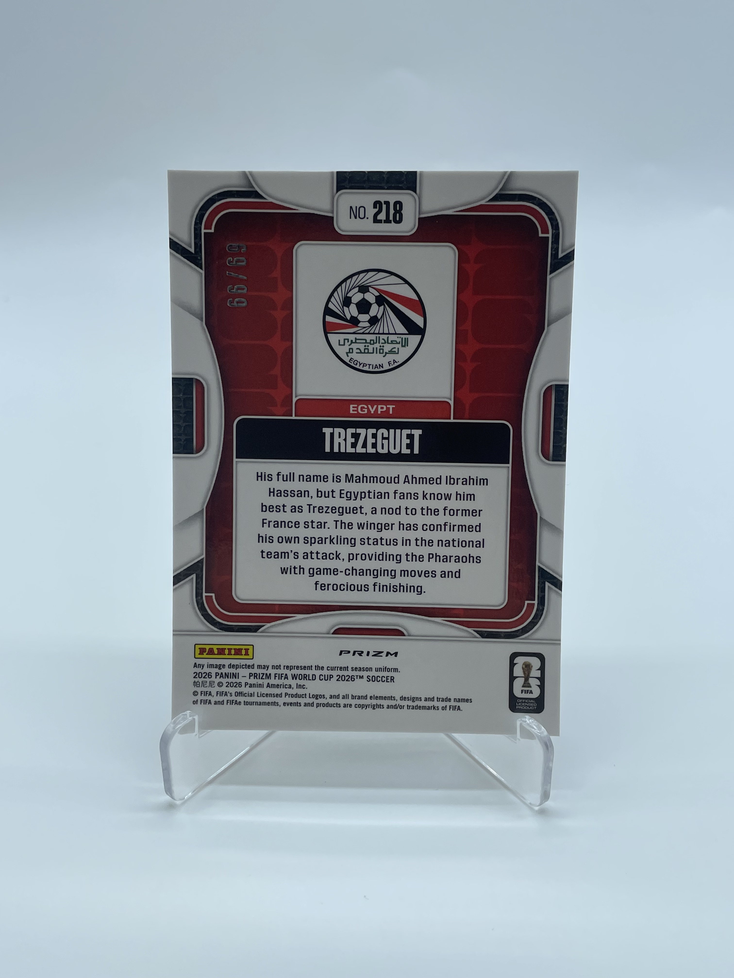 2026 Panini Prizm FIFA World Cup Trezeguet【Simple 张明】世界杯 PZ 特雷泽盖 埃及 99编 橙折 脉冲折 卡品如图 专收必备
