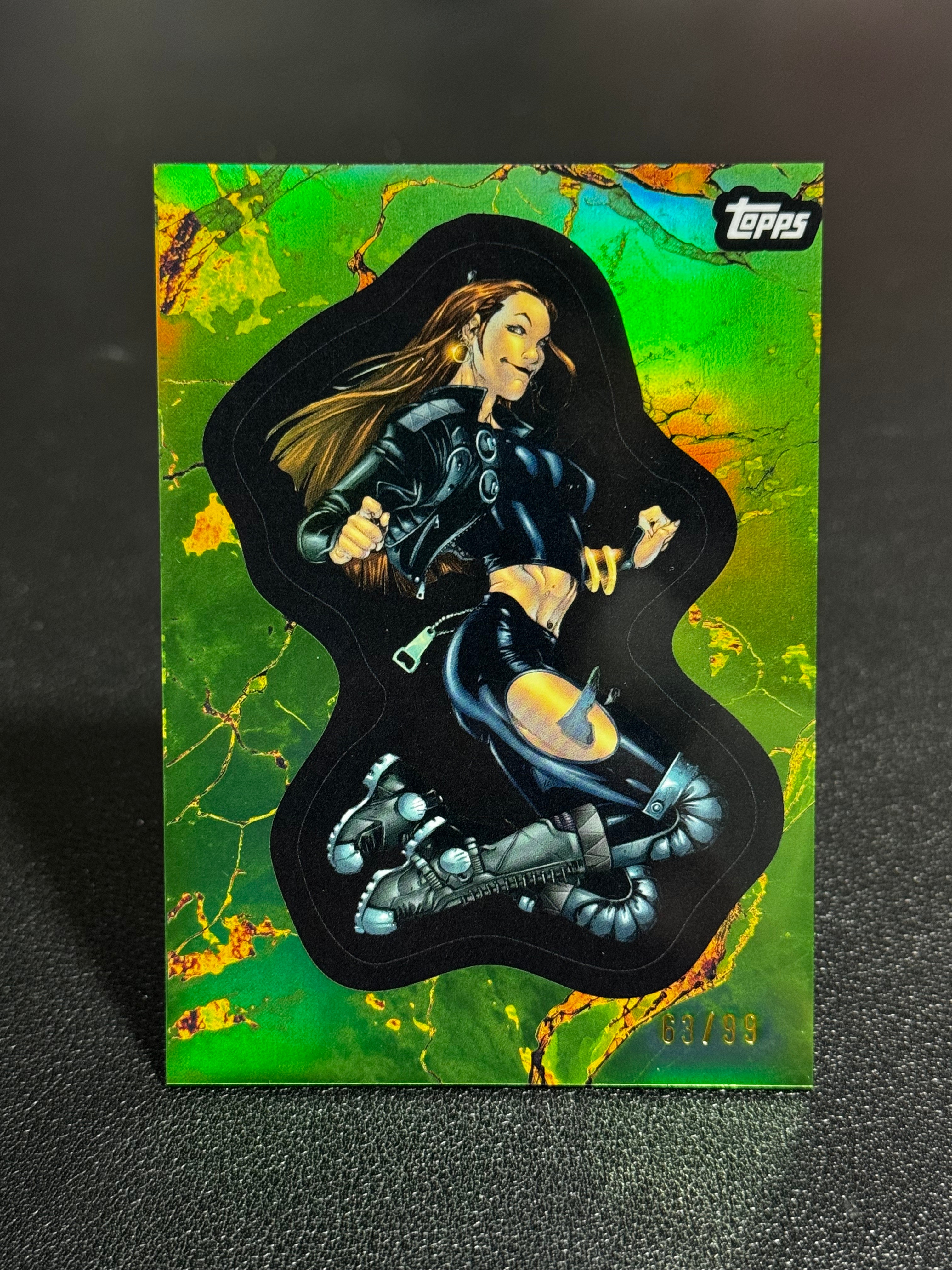 2025 Topps Marvel (MCU) Comic Book Heroes 1975黄金年代 漫威 绿折 99编 Kitty Pryde 幻影猫 #77 LWOY