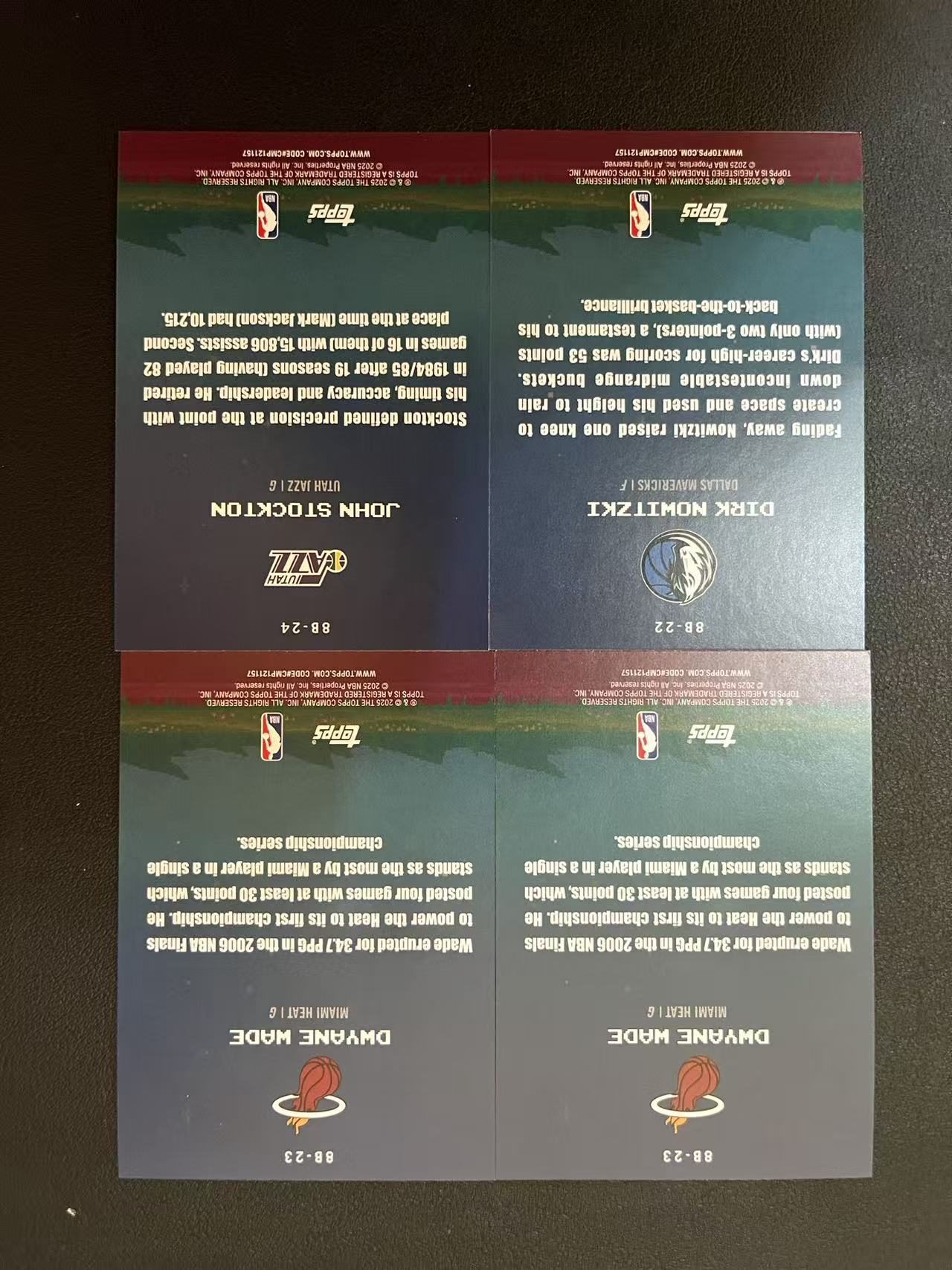 2025 Topps Flagship Dwyane Wade 德维恩 韦德 诺维斯基 斯托克顿 8-Bit 像素 特卡 碎闪折 折射 卡品如图 龙龙龙